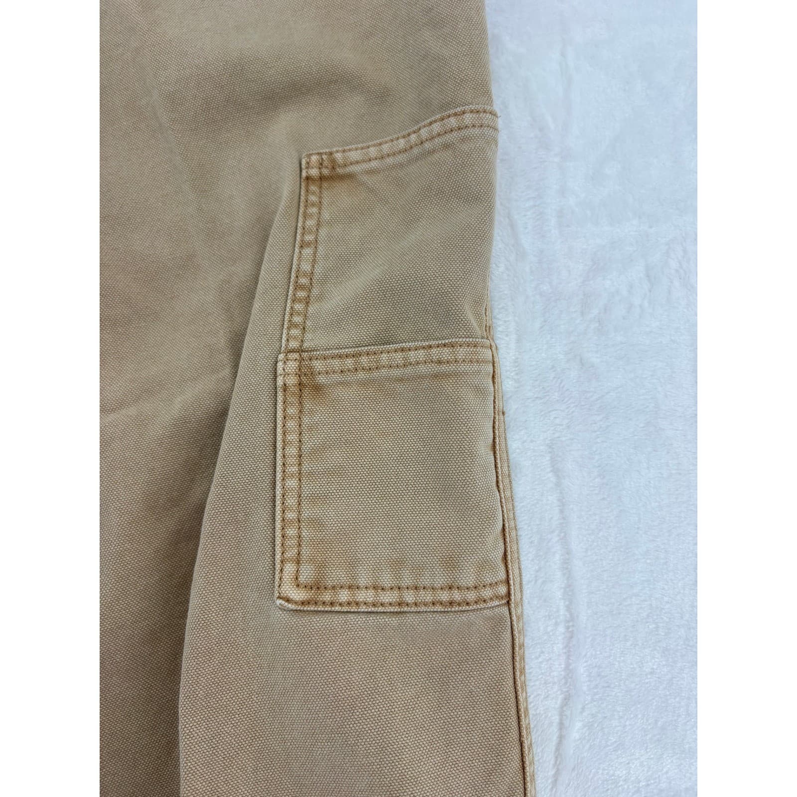 Arizona Jean Co Pants Mens 36x29 Straight Leg Khaki Tan Canvas Workwear - Thumbnail 11