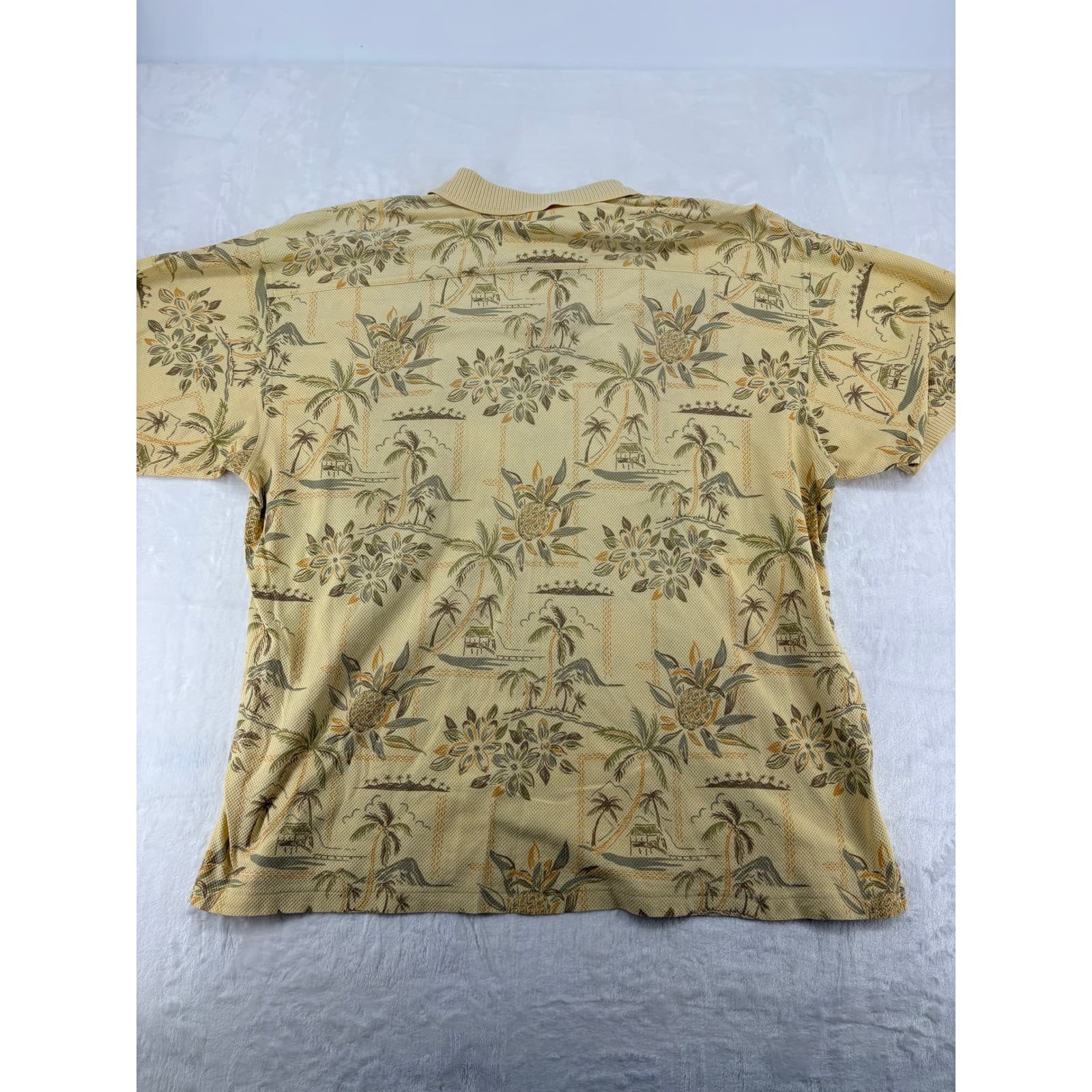 Tommy Bahama Polo Shirt Mens XXL Polo Yellow Tropical Pineapple Cotton 6236 - Thumbnail 6