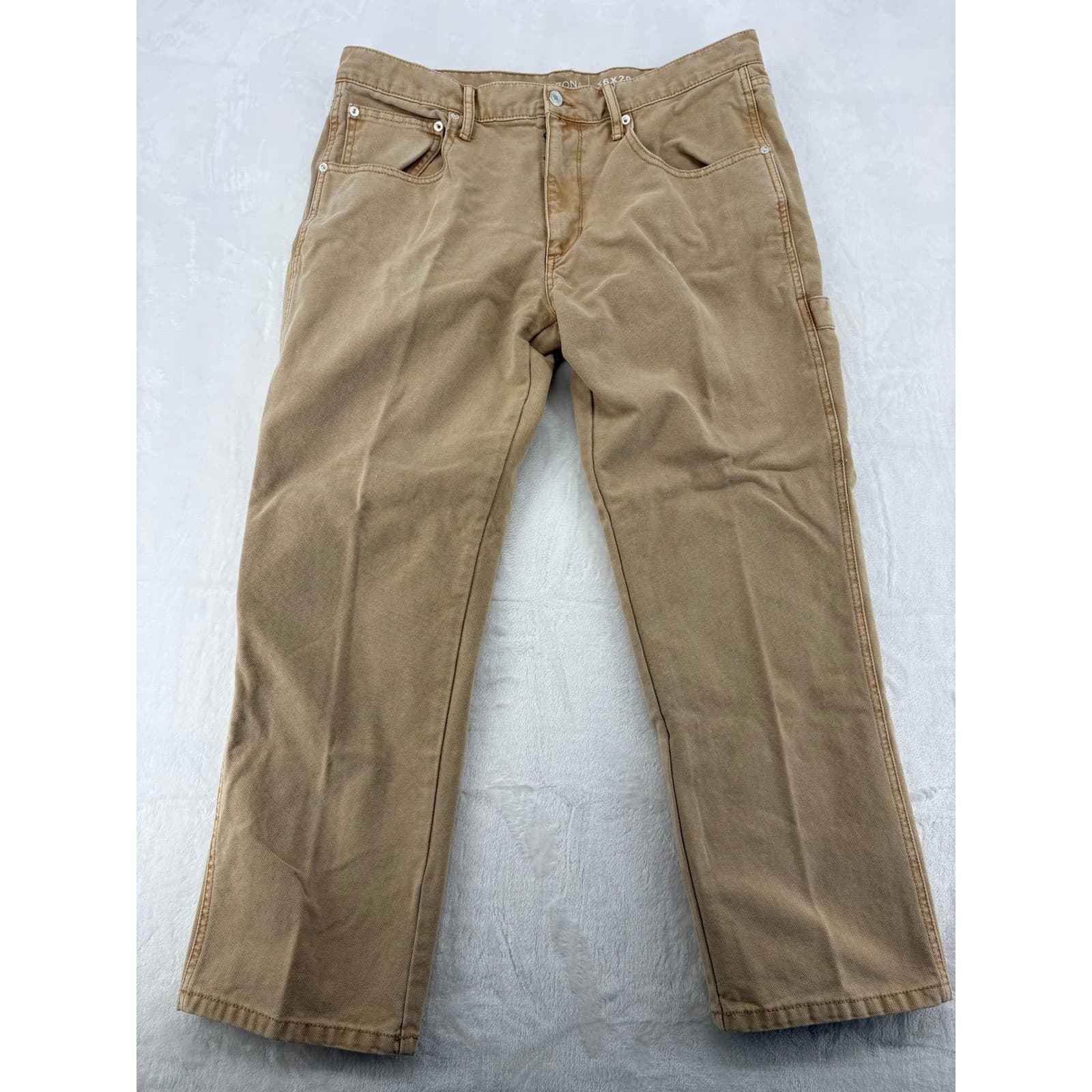 Arizona Jean Co Pants Mens 36x29 Straight Leg Khaki Tan Canvas Workwear