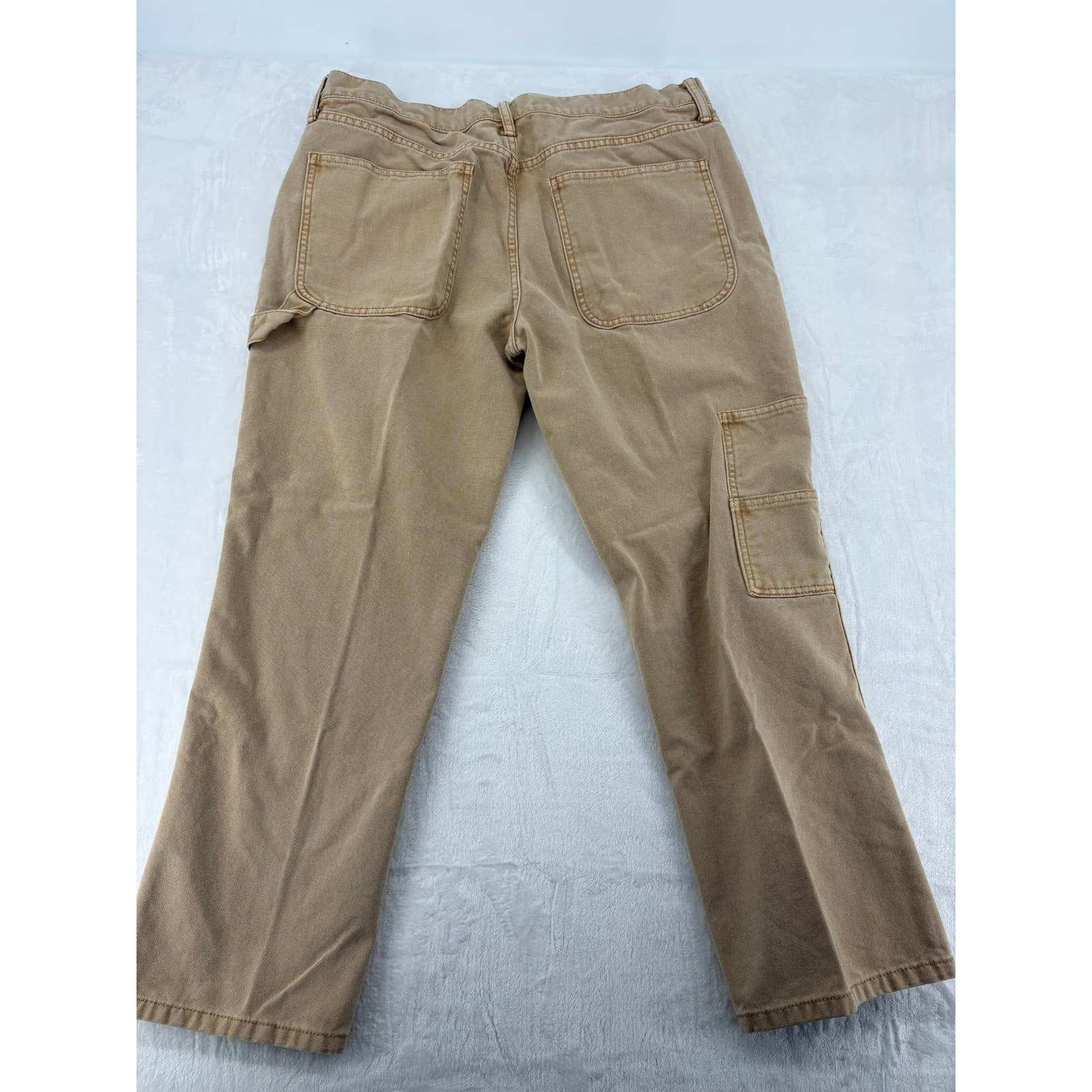Arizona Jean Co Pants Mens 36x29 Straight Leg Khaki Tan Canvas Workwear - Thumbnail 9