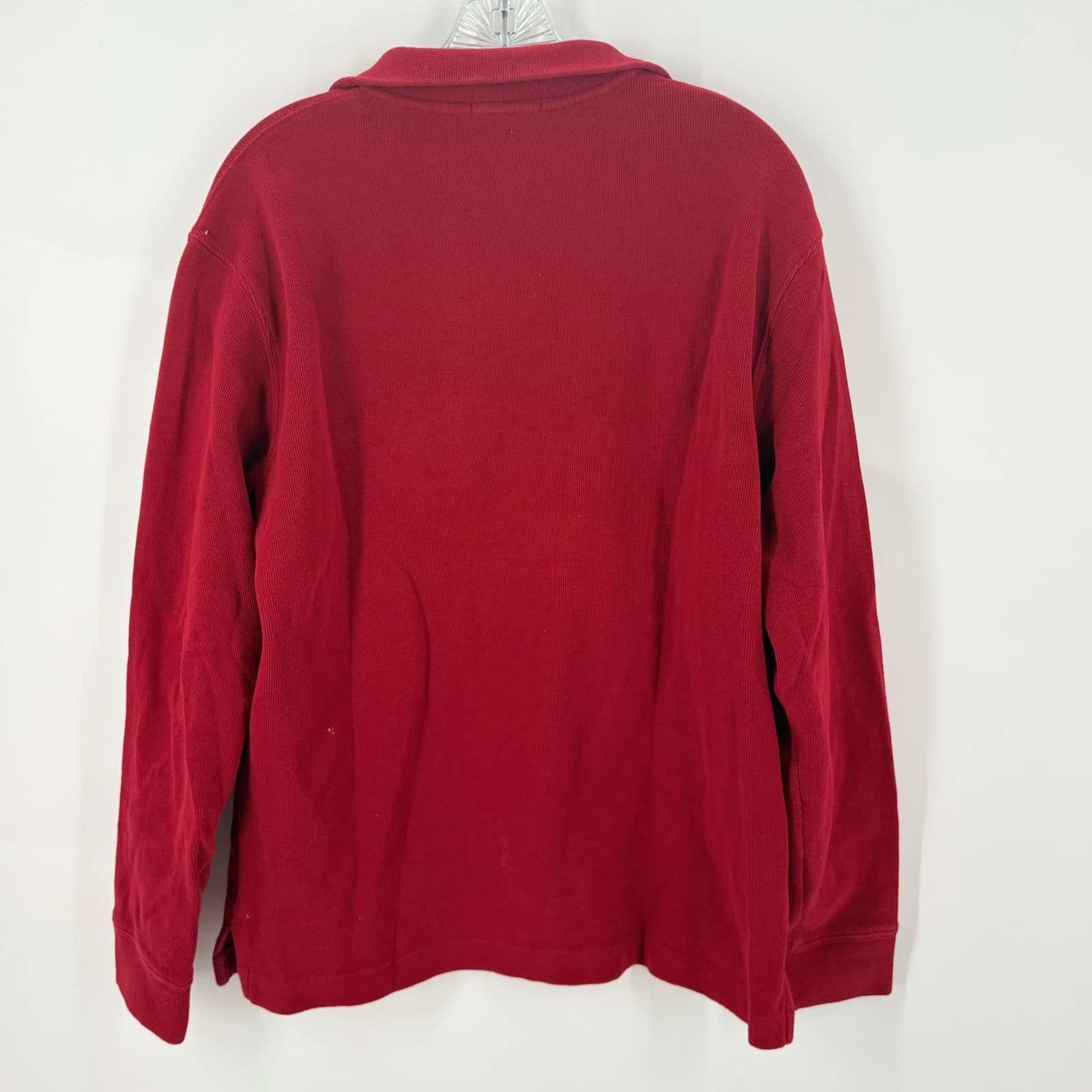 Polo Ralph Lauren Men's Red 1/4 Zip Pullover Sweater Knit Pony Logo Size M - Thumbnail 4
