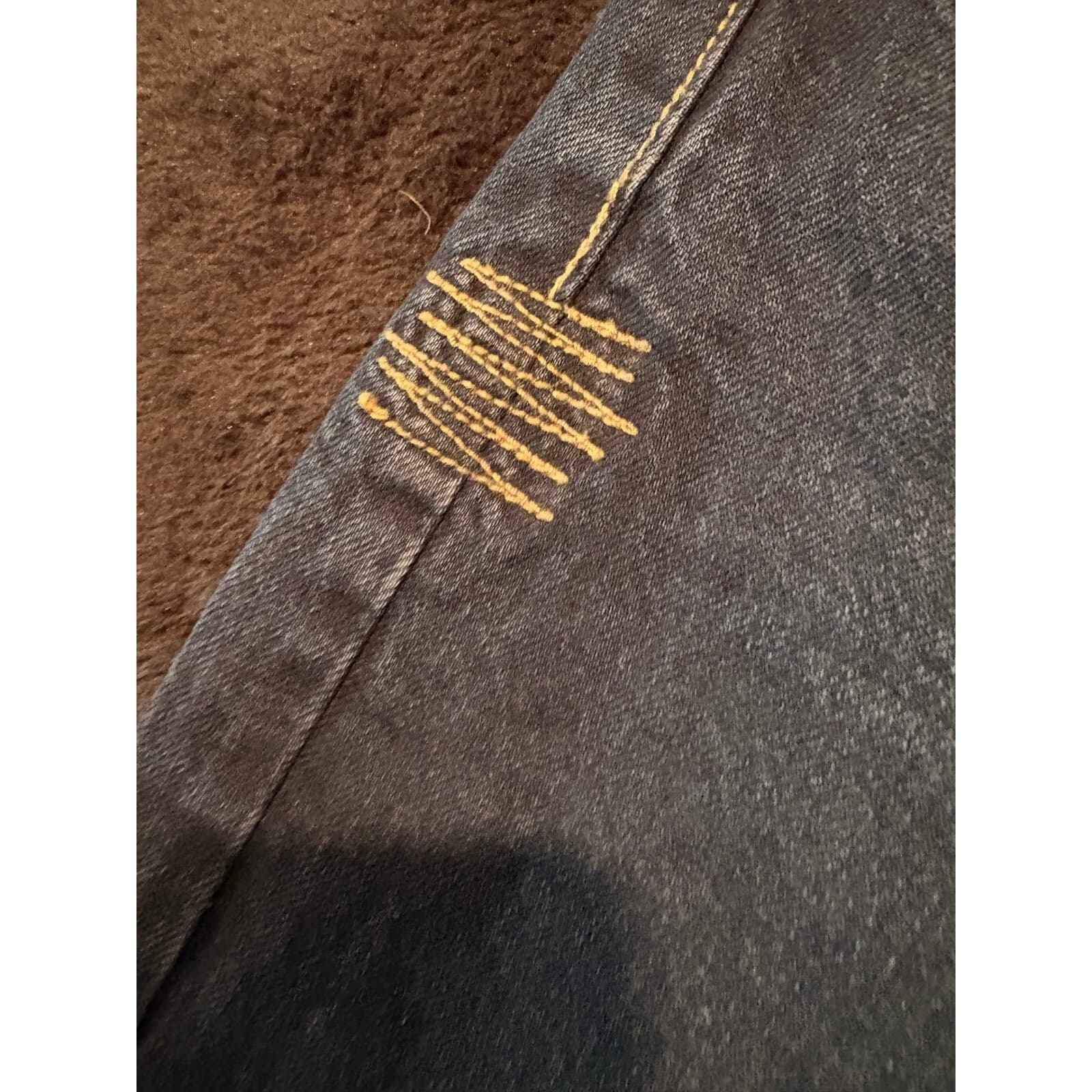 Akademiks Jeans Mens 32x32 Relaxed Fit Dark Wash Embroidered Denim 32 - Thumbnail 9