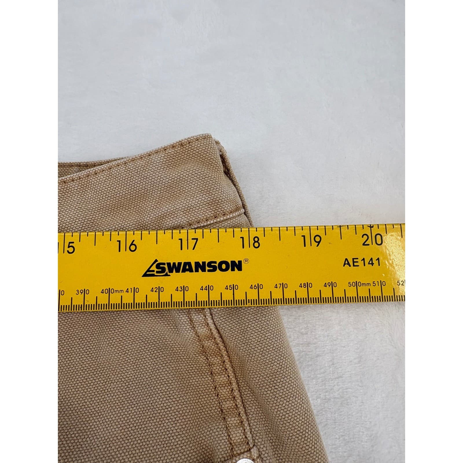 Arizona Jean Co Pants Mens 36x29 Straight Leg Khaki Tan Canvas Workwear - Thumbnail 5