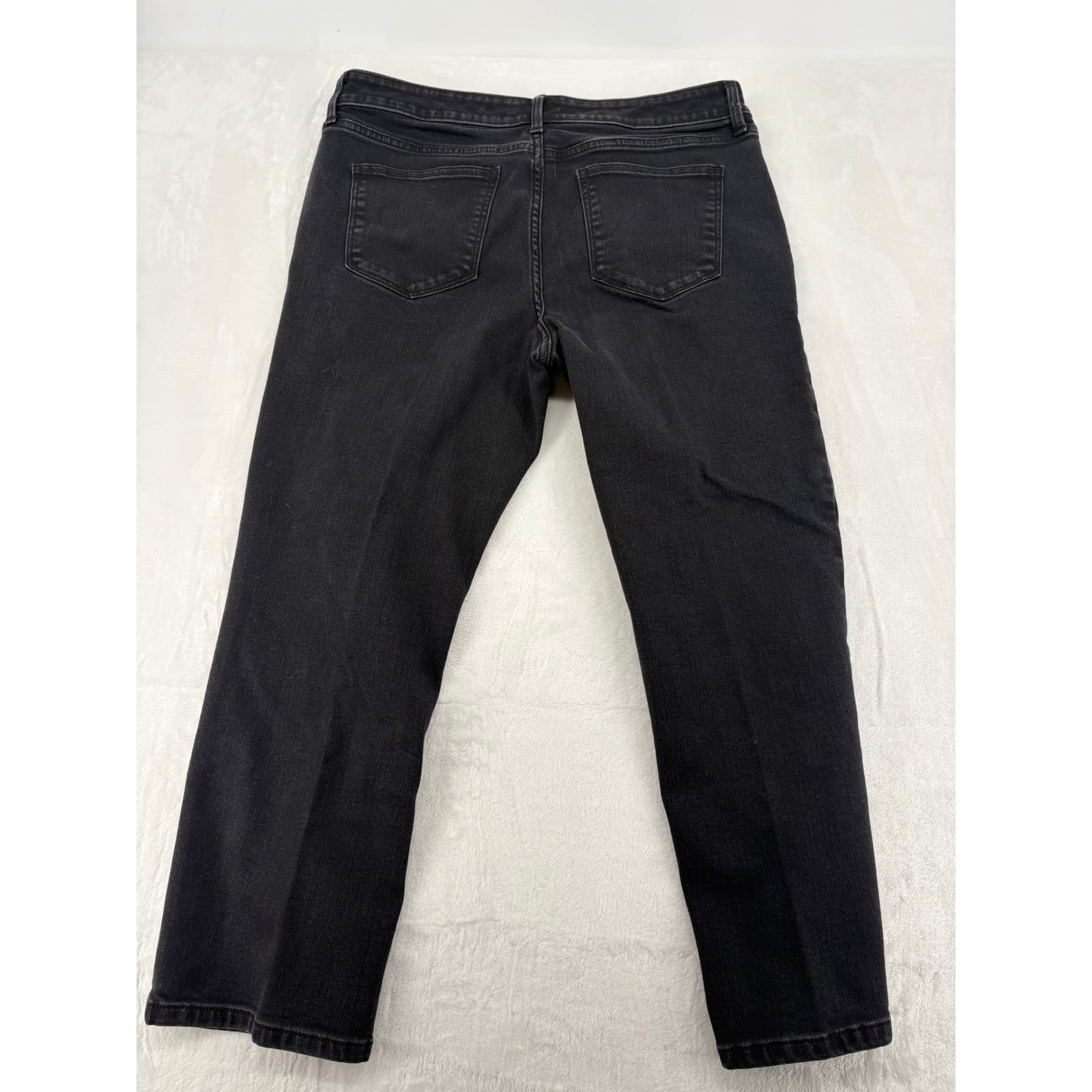 St John's Bay Jeans Mens 14PS Straight Leg Black Faded Denim Pants - Thumbnail 8