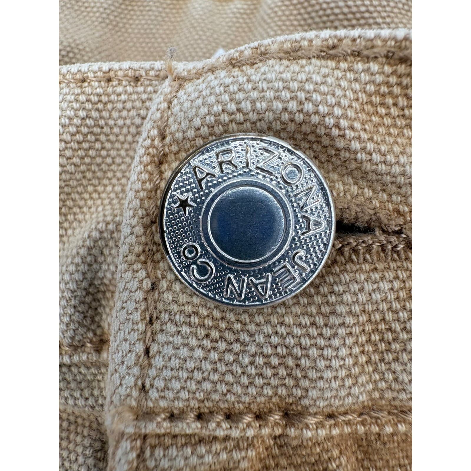 Arizona Jean Co Pants Mens 36x29 Straight Leg Khaki Tan Canvas Workwear - Thumbnail 4