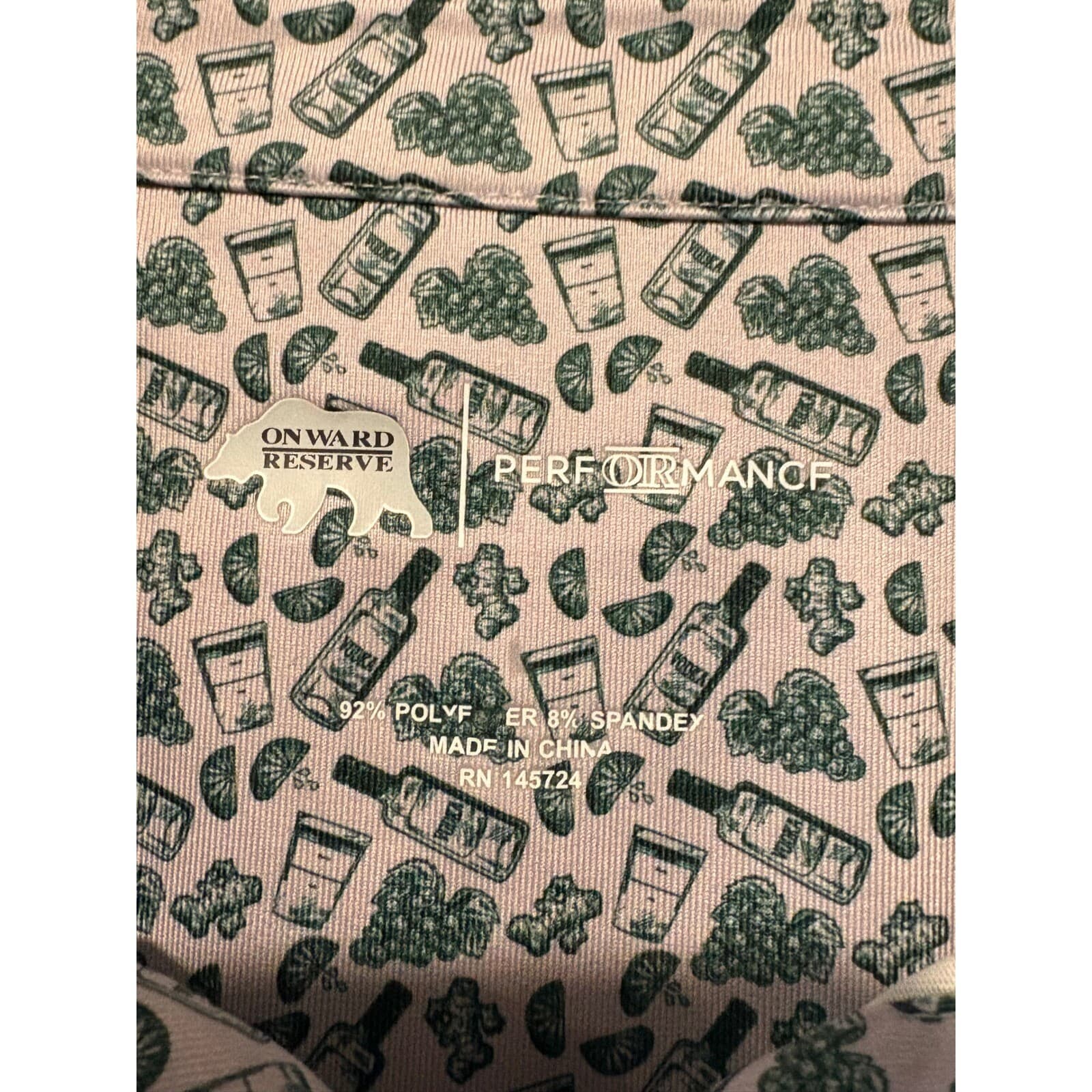 Onward Reserve Golf Polo Mens Novelty Print Performance Short Sleeve L XL - Thumbnail 2