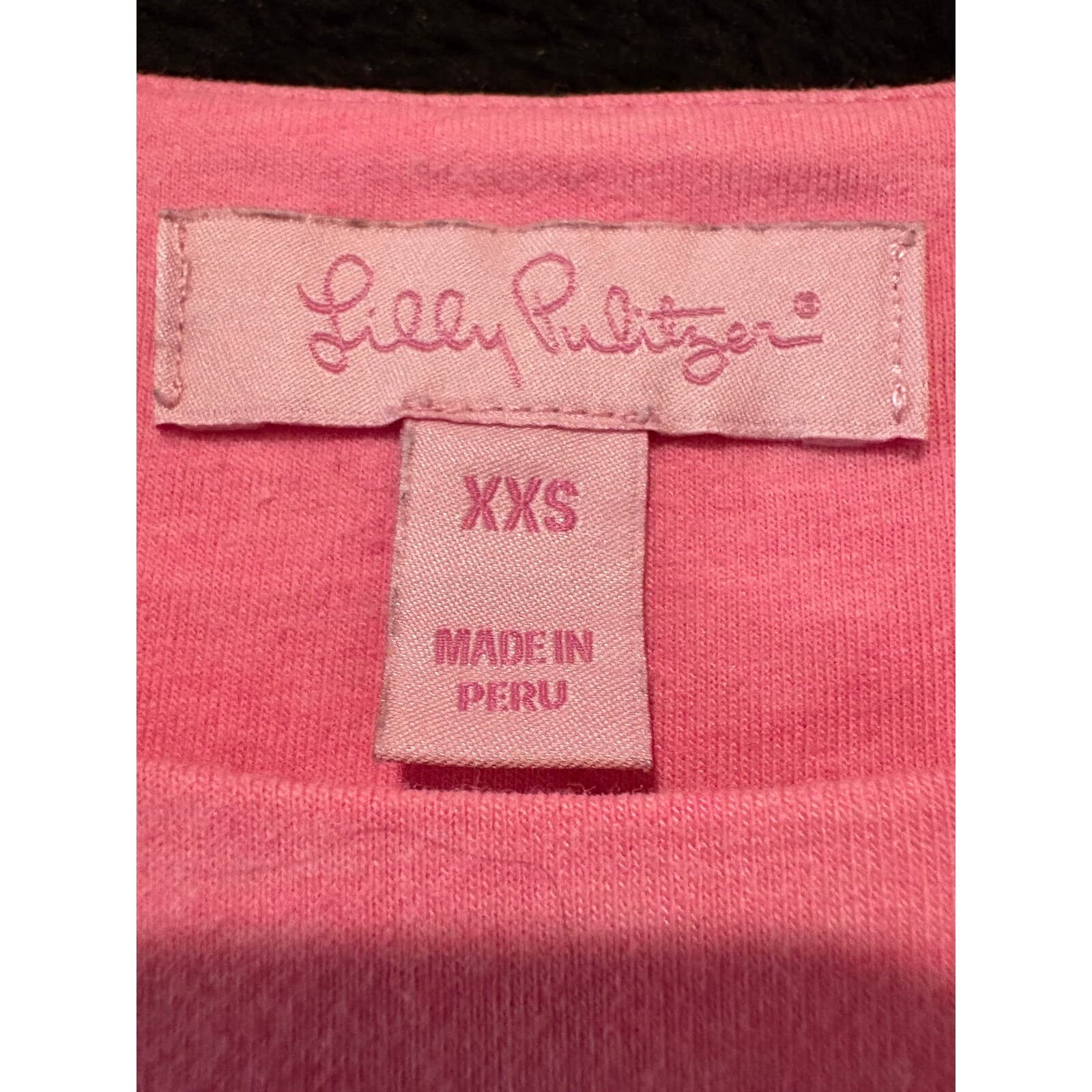Lilly Pulitzer Ruffle Cold Shoulder Top Pink Casual Cute XXS - Thumbnail 2