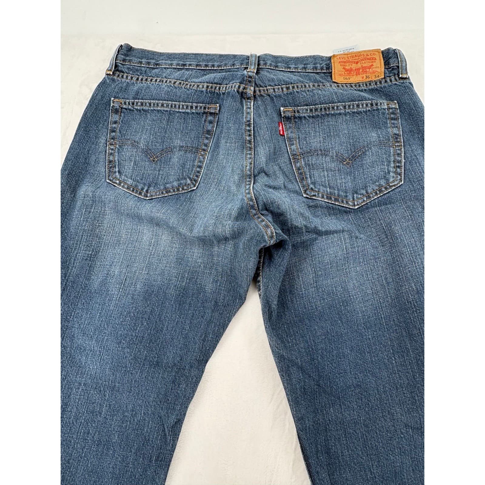 Levi's 559 Mens 36x34 Relaxed Straight Jeans Blue Denim Cotton NW-38987-00141 - Thumbnail 9