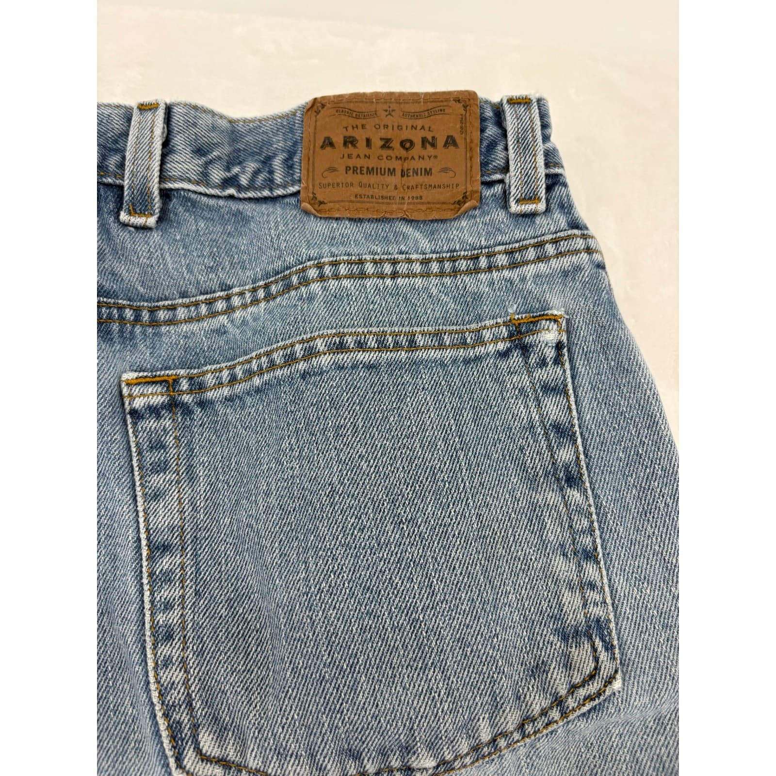 Arizona Jean Co Relaxed Fit Mens 32x30 Blue Jeans Premium Denim Medium Wash - Thumbnail 8