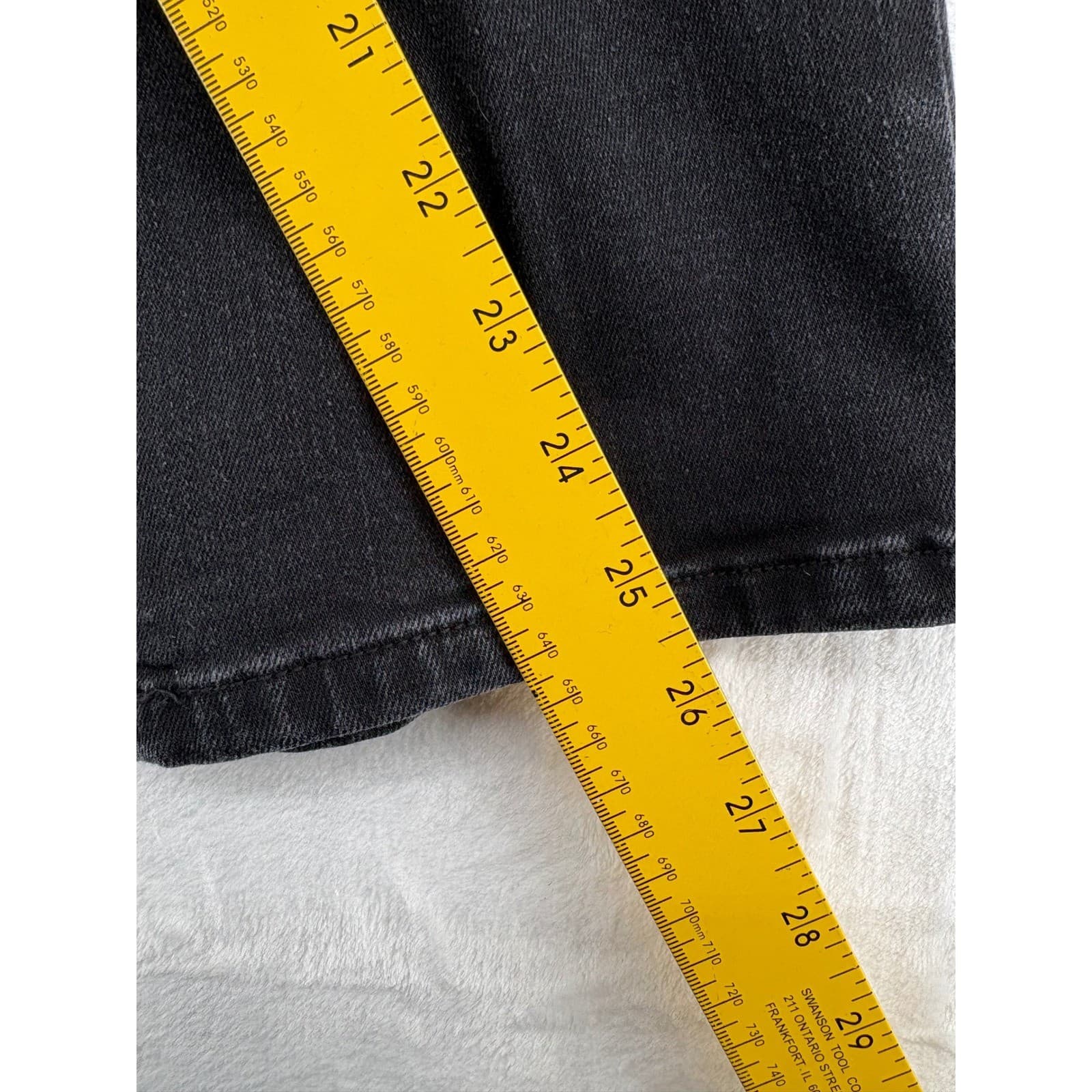 St John's Bay Jeans Mens 14PS Straight Leg Black Faded Denim Pants - Thumbnail 6