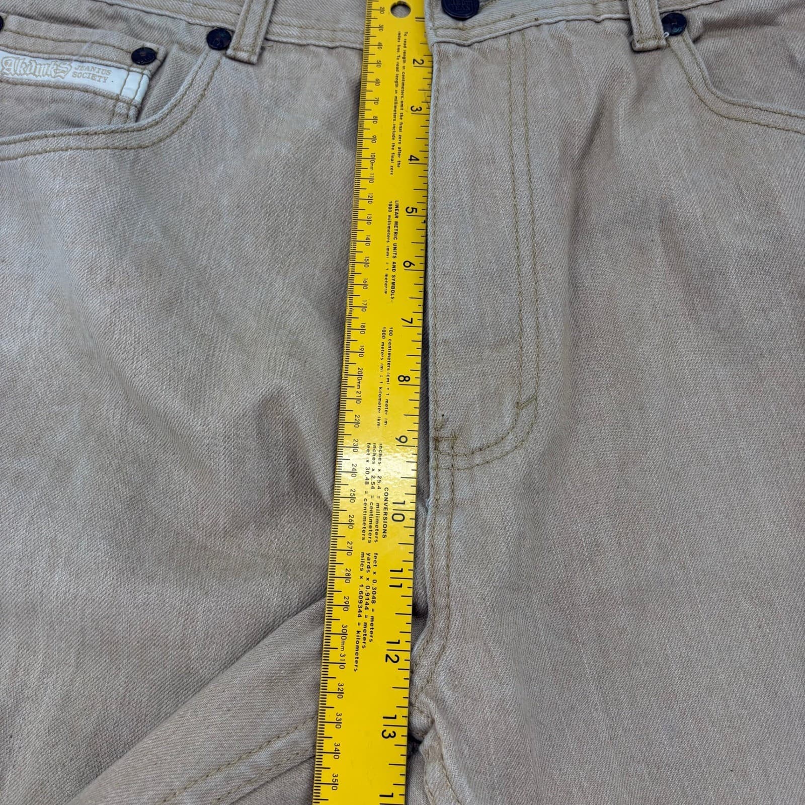 Akdmks Jeanius Society Jeans Mens 38 Jeans Tan Lot 0100964 Straight Leg Denim - Thumbnail 7