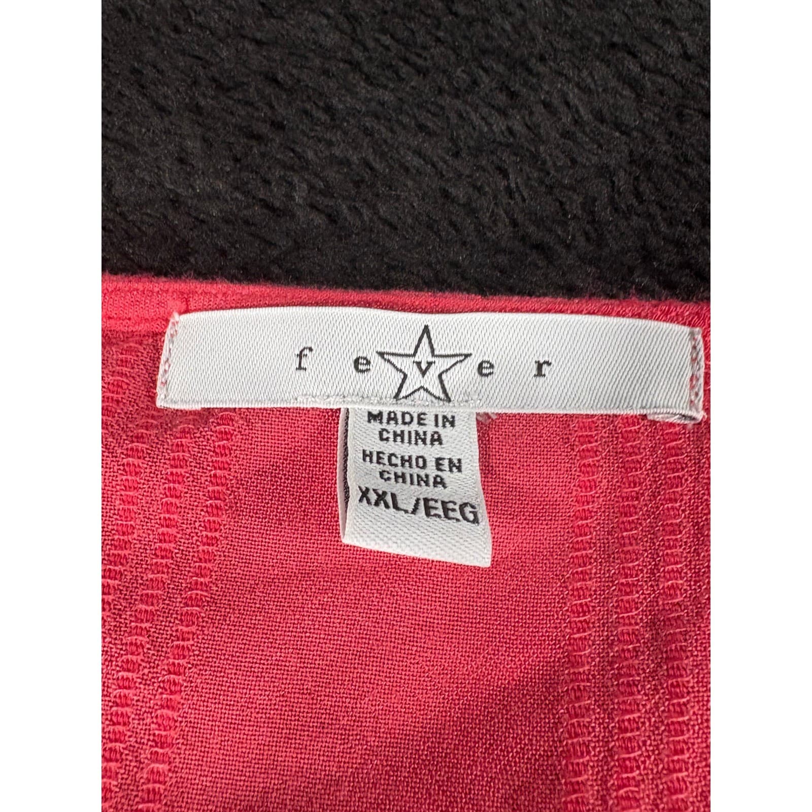 fever Coral Red Tunic Top XXL Long Sleeve V Neck Crochet Trim Blouse - Thumbnail 2