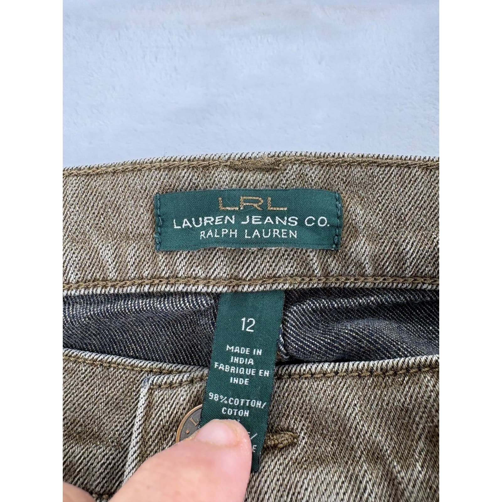 Lauren Jeans Co Ralph Lauren Jeans Womens 12 Pants Olive Brown Straight Leg - Thumbnail 2