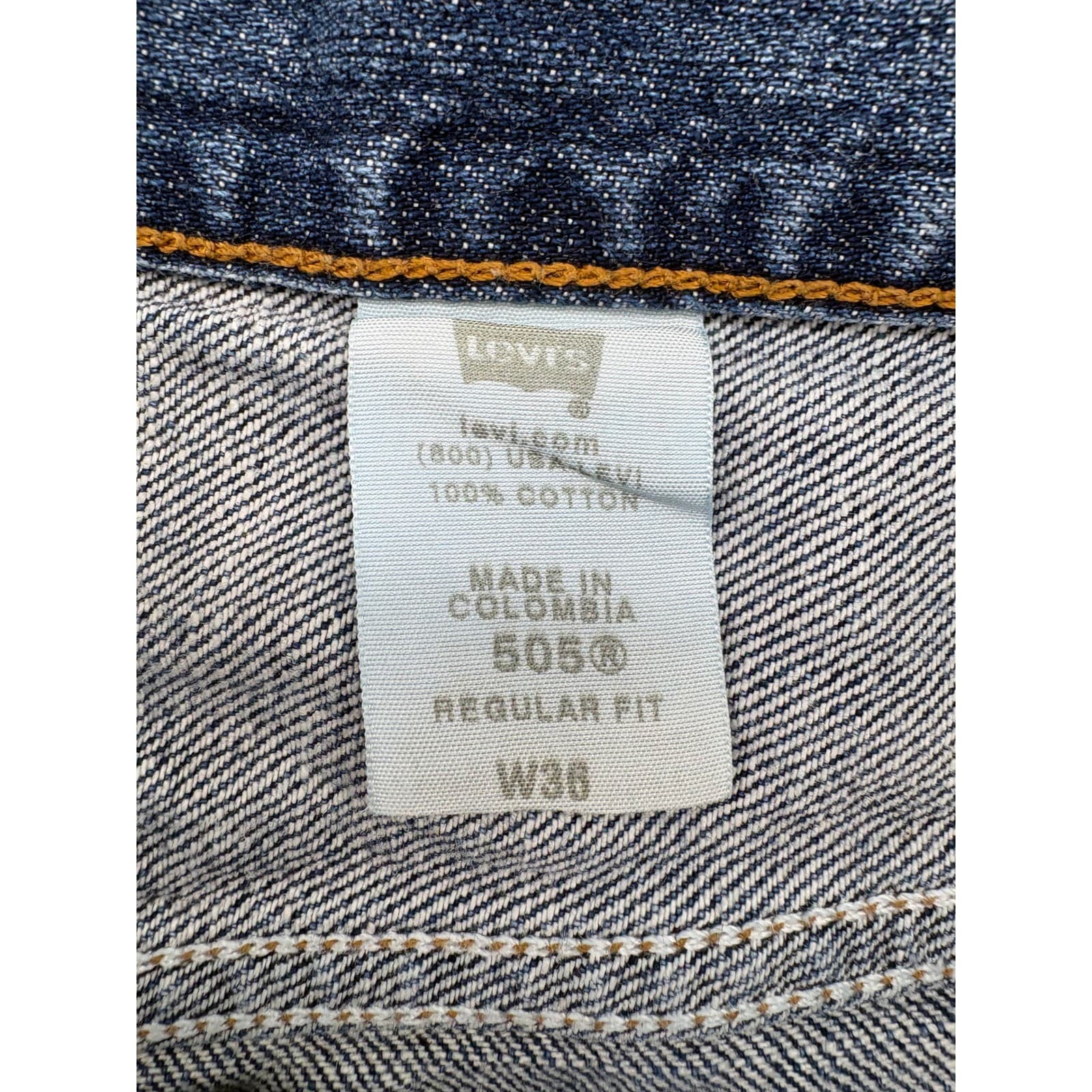 Levi's 505 Mens W38 Denim Shorts Blue Regular Fit Cotton Jean Shorts - Thumbnail 7