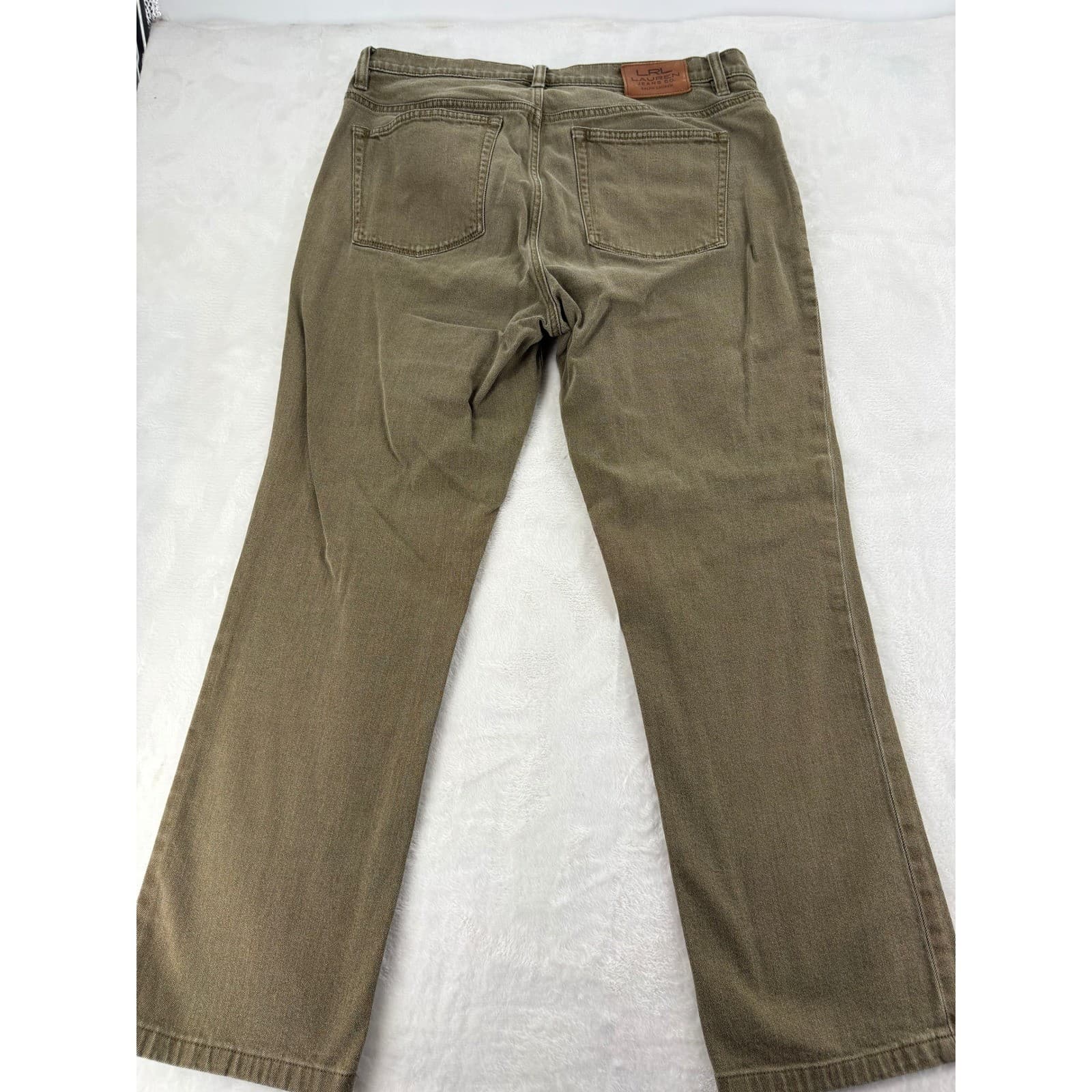 Lauren Jeans Co Ralph Lauren Jeans Womens 12 Pants Olive Brown Straight Leg - Thumbnail 7