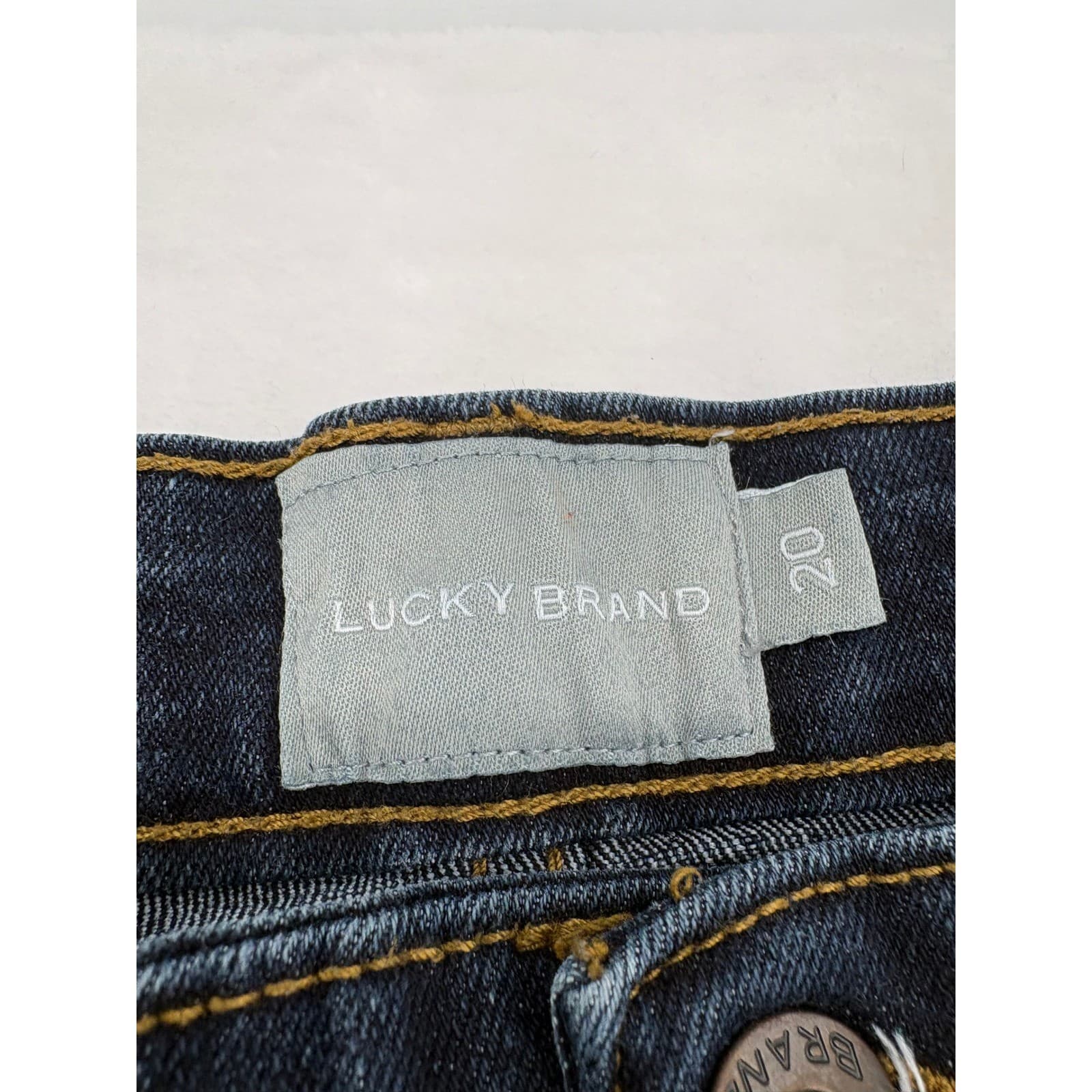 Lucky Brand Jeans Womens 20 Jeans Dark Wash Straight Leg Adjustable Waist Denim - Thumbnail 2