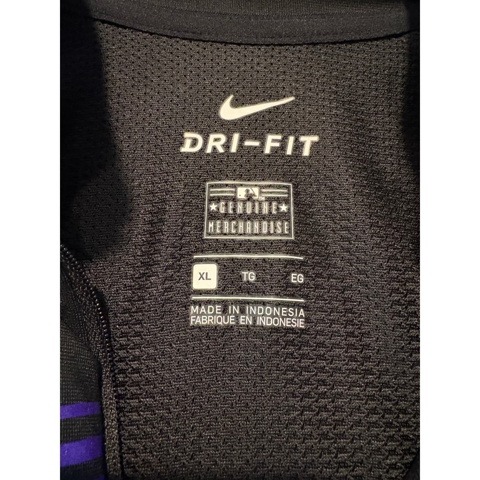 Nike Colorado Rockies MLB Dri-FIT Element 1/2 Zip Pullover Black Women's XL - Thumbnail 2