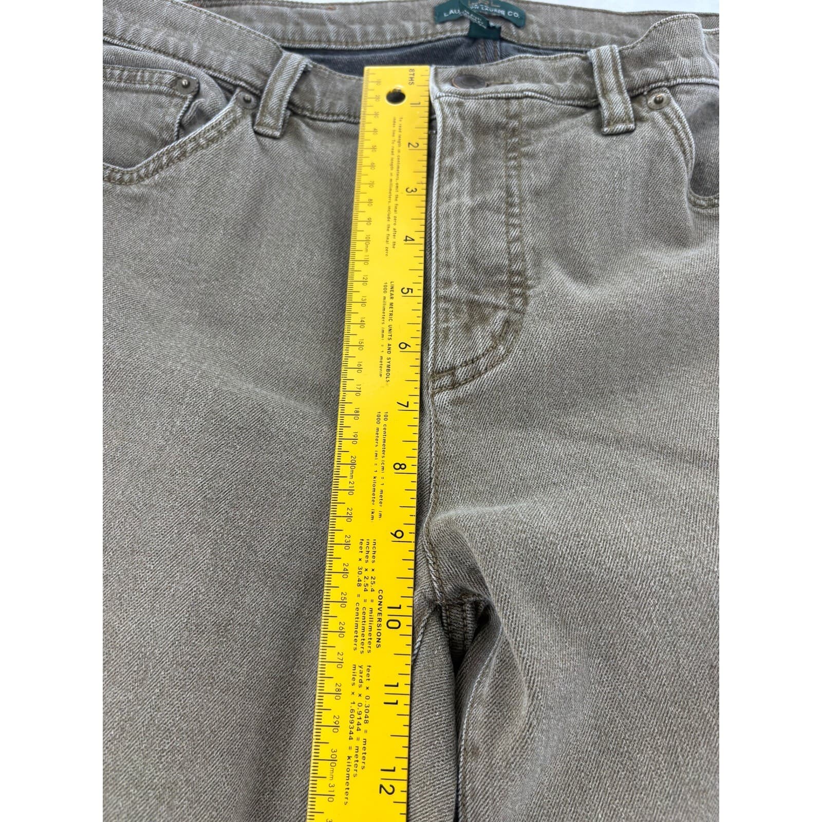 Lauren Jeans Co Ralph Lauren Jeans Womens 12 Pants Olive Brown Straight Leg - Thumbnail 6
