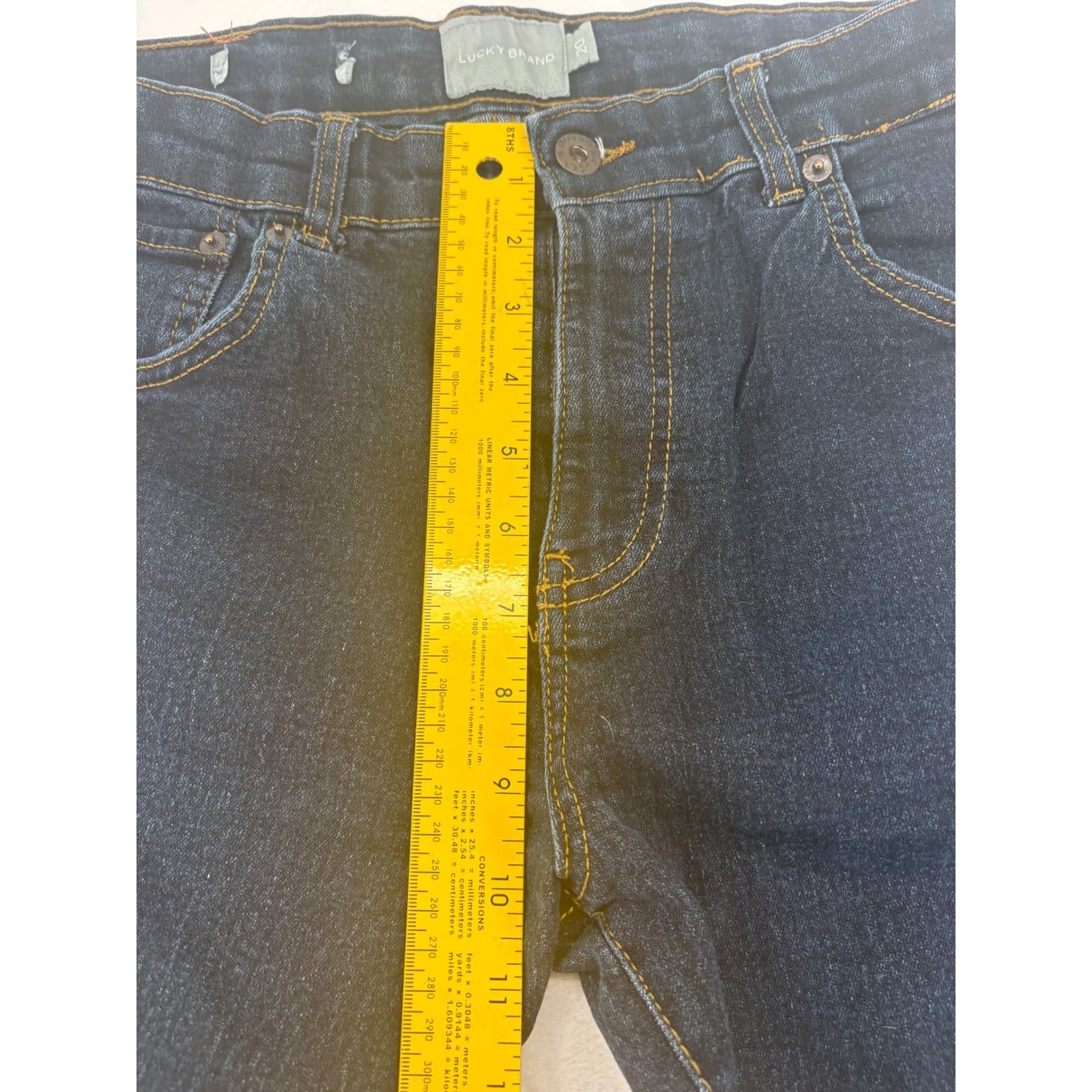 Lucky Brand Jeans Womens 20 Jeans Dark Wash Straight Leg Adjustable Waist Denim - Thumbnail 7