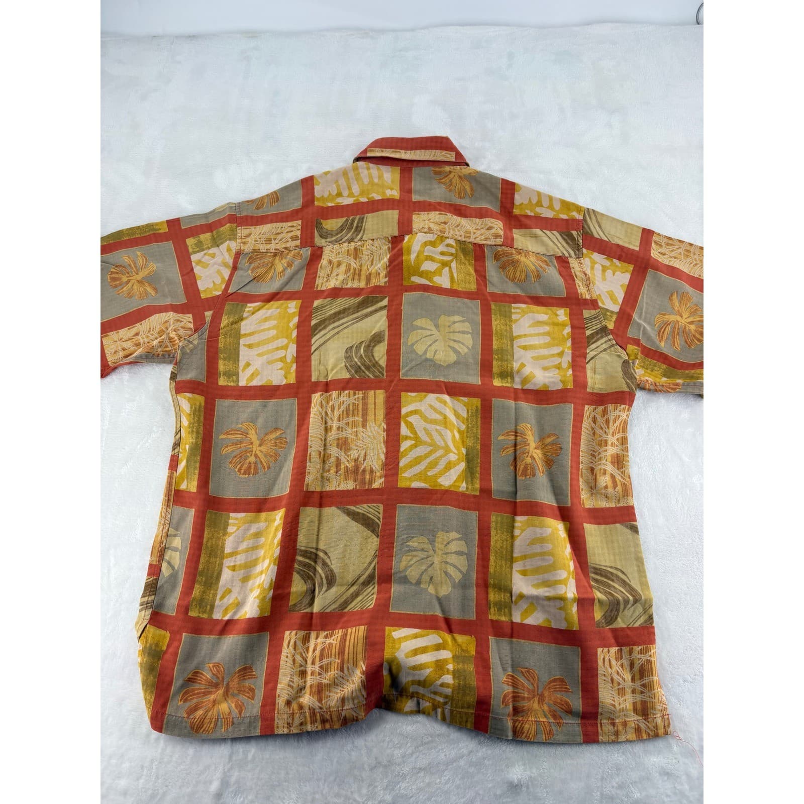 Tori Richard Hawaiian Shirt Mens Large Button Up Orange Silk Tropical Floral - Thumbnail 6