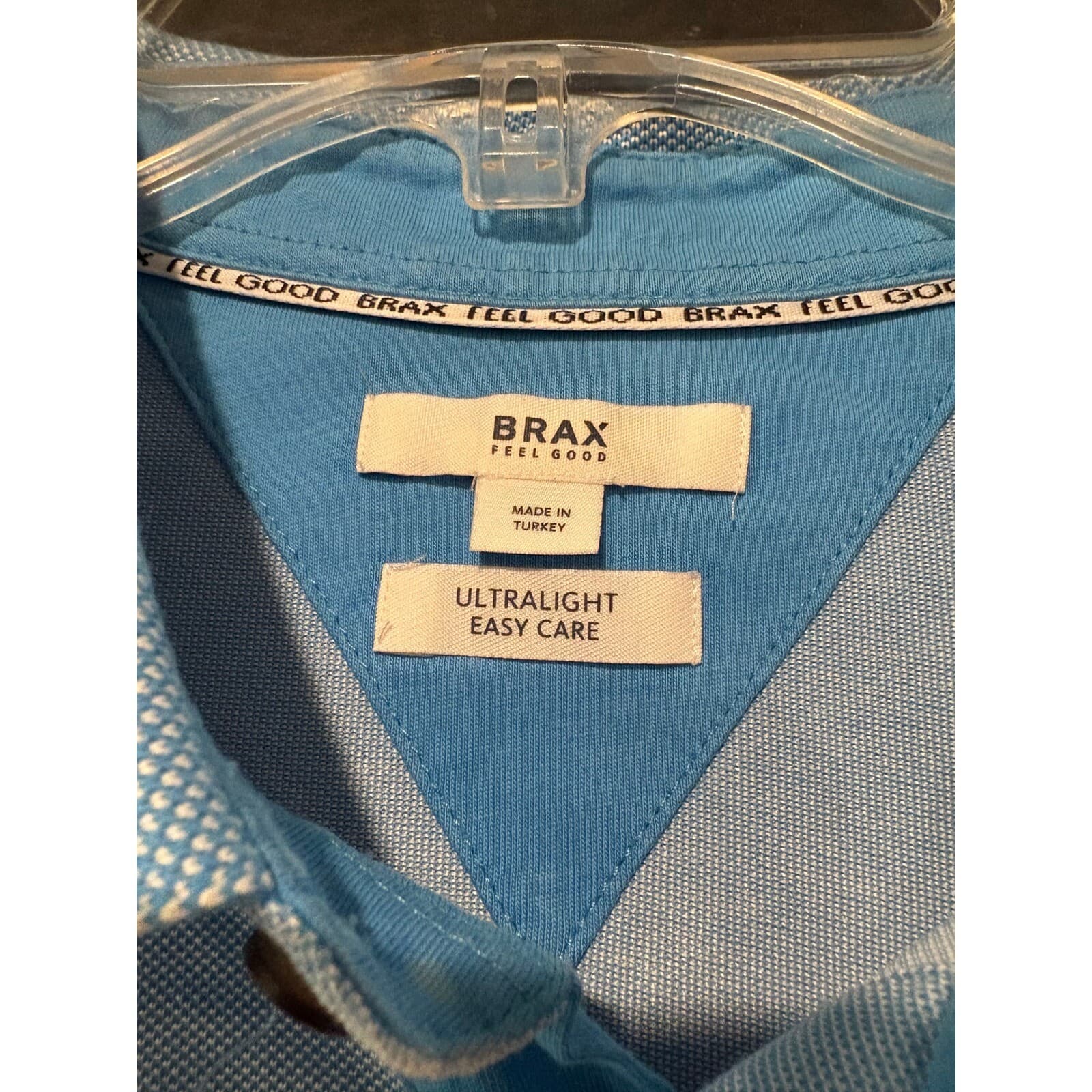 Brax Feel Good Polo Mens Blue Ultralight Easy Care Short Sleeve L XL - Thumbnail 2