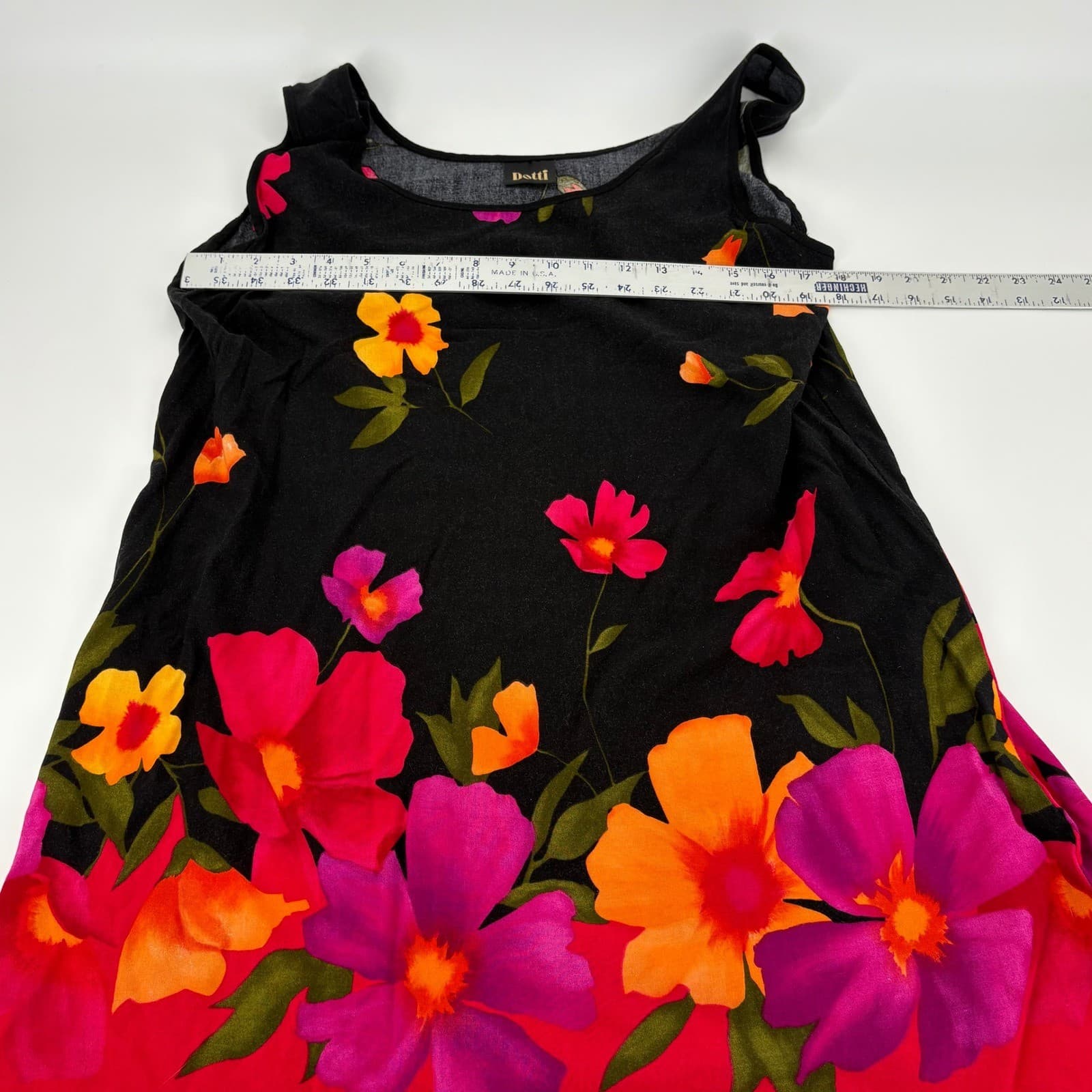 Dotti Black Floral Tank Top Sleeveless Casual Summer Top - Thumbnail 4