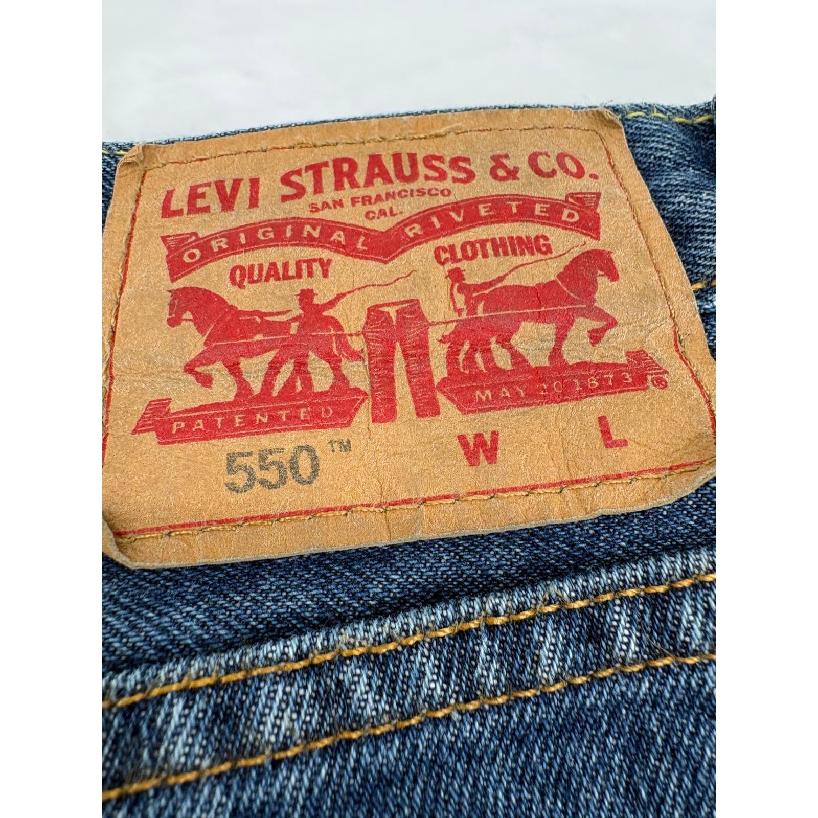 Levi's 550 Jeans Mens 52x29 Relaxed Fit Blue Denim Medium Wash 01550-4891 - Thumbnail 9