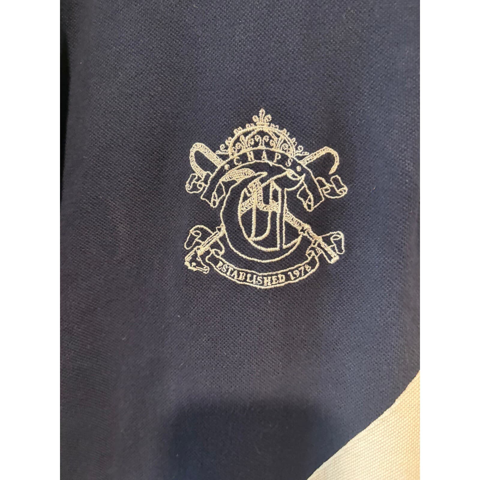 Chaps Polo Shirt Graphic Crest Number 15 Cotton Casual XL - Thumbnail 4