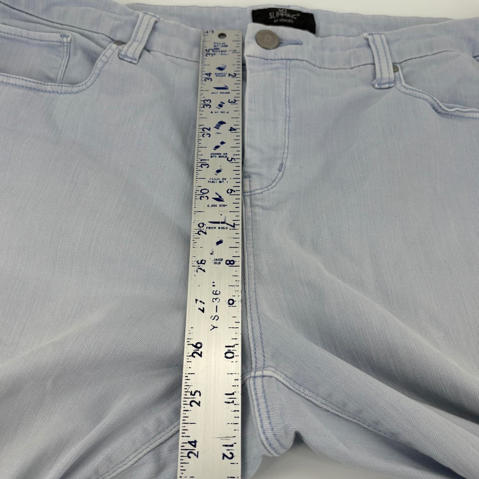 Chicos SO Slimming Women's Denim Crop Pants Light Blue Comfort Stretch - Thumbnail 5
