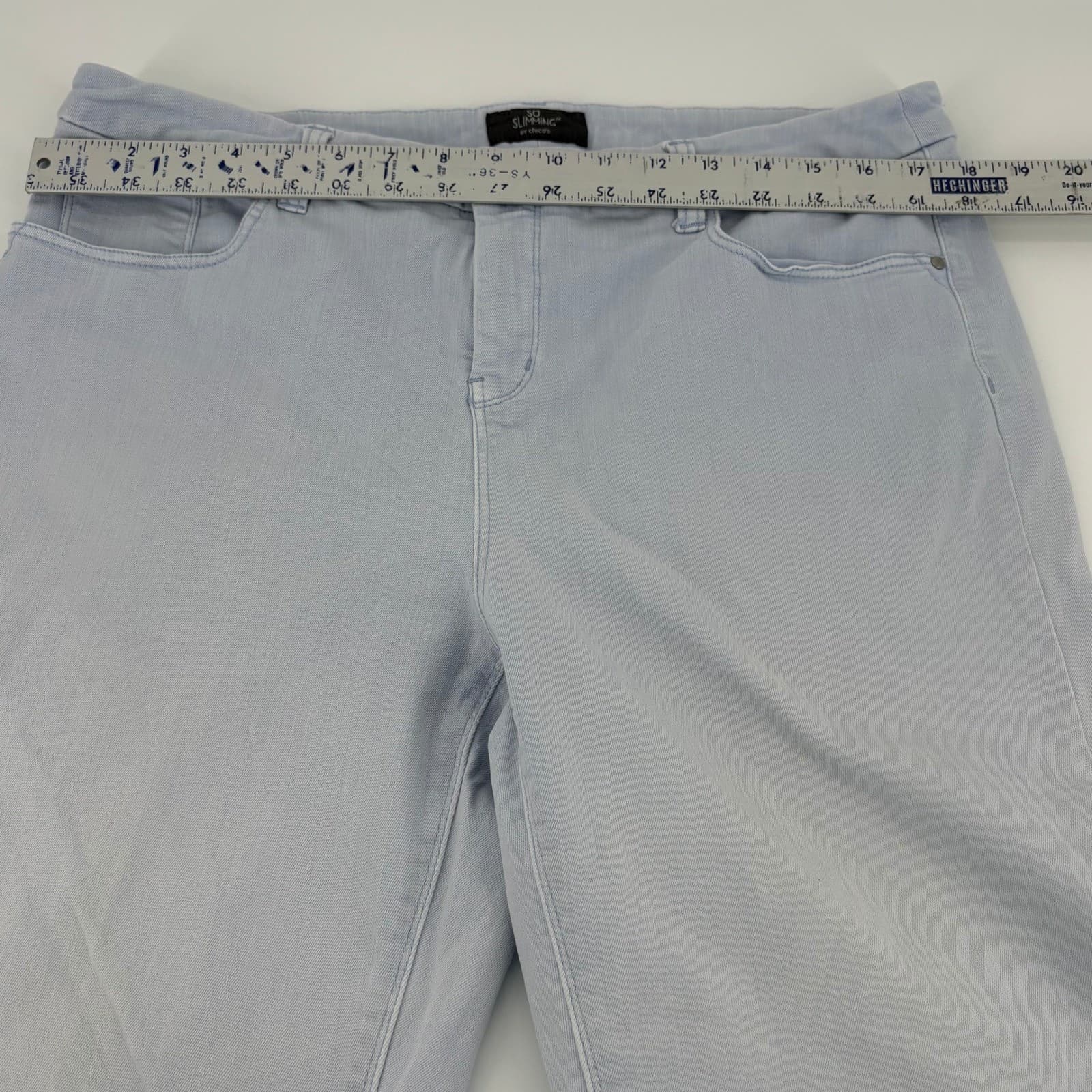 Chicos SO Slimming Women's Denim Crop Pants Light Blue Comfort Stretch - Thumbnail 4