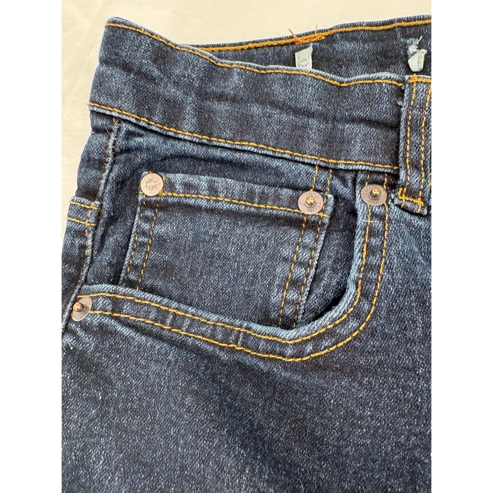 Lucky Brand Jeans Womens 20 Jeans Dark Wash Straight Leg Adjustable Waist Denim - Thumbnail 4