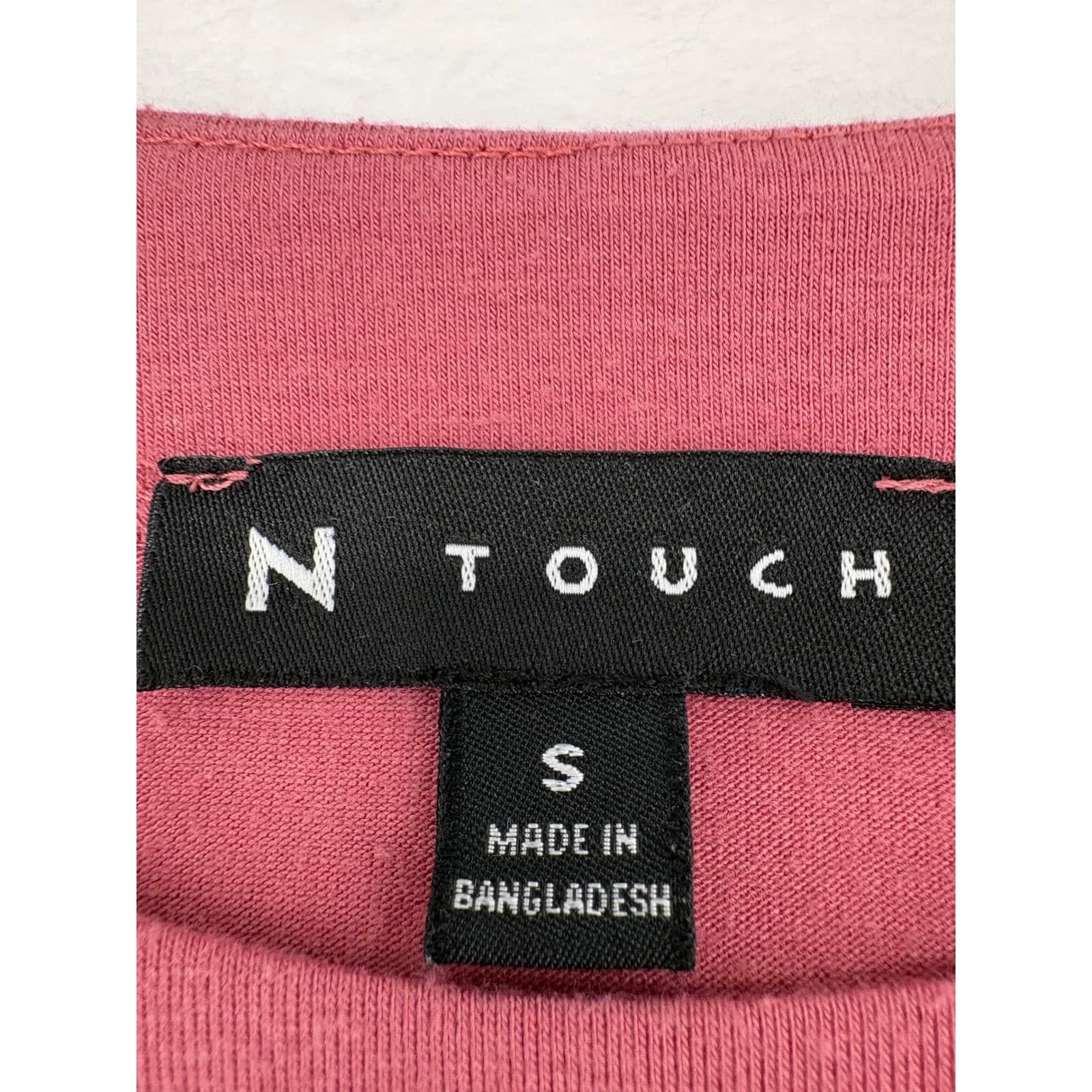 N Touch Top Womens S Shirt Pink Striped Long Sleeve Button Cuff 4658 - Thumbnail 2