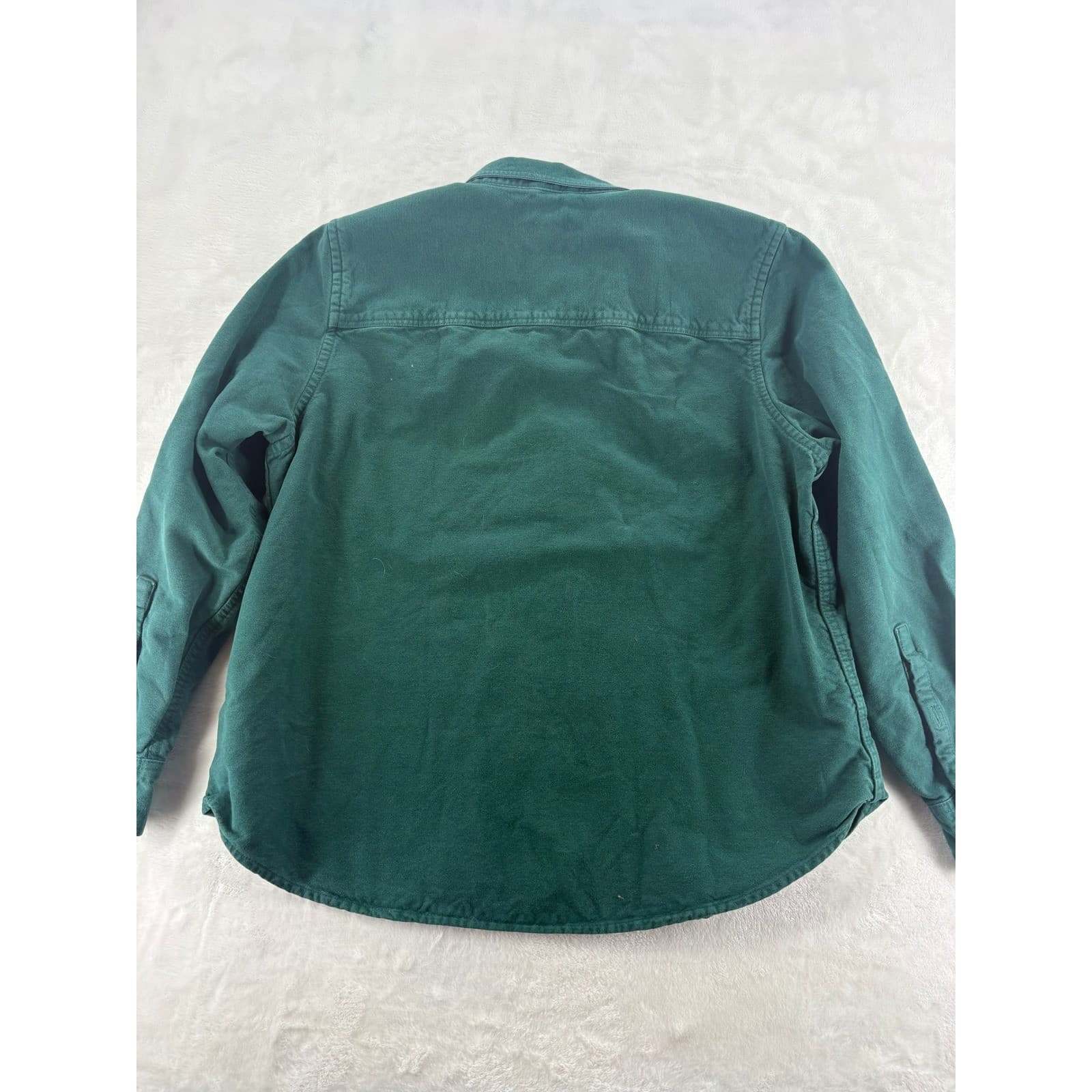 L.L. Bean Button Down Womens XL Pet Shirt Green Long Sleeve Cotton Corduroy - Thumbnail 6