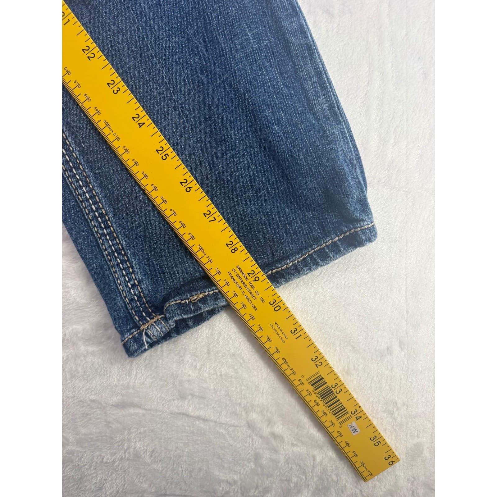 BKE Aiden Jeans Mens 29x30 Straight Leg Blue Medium Wash Heavy Stitching - Thumbnail 8