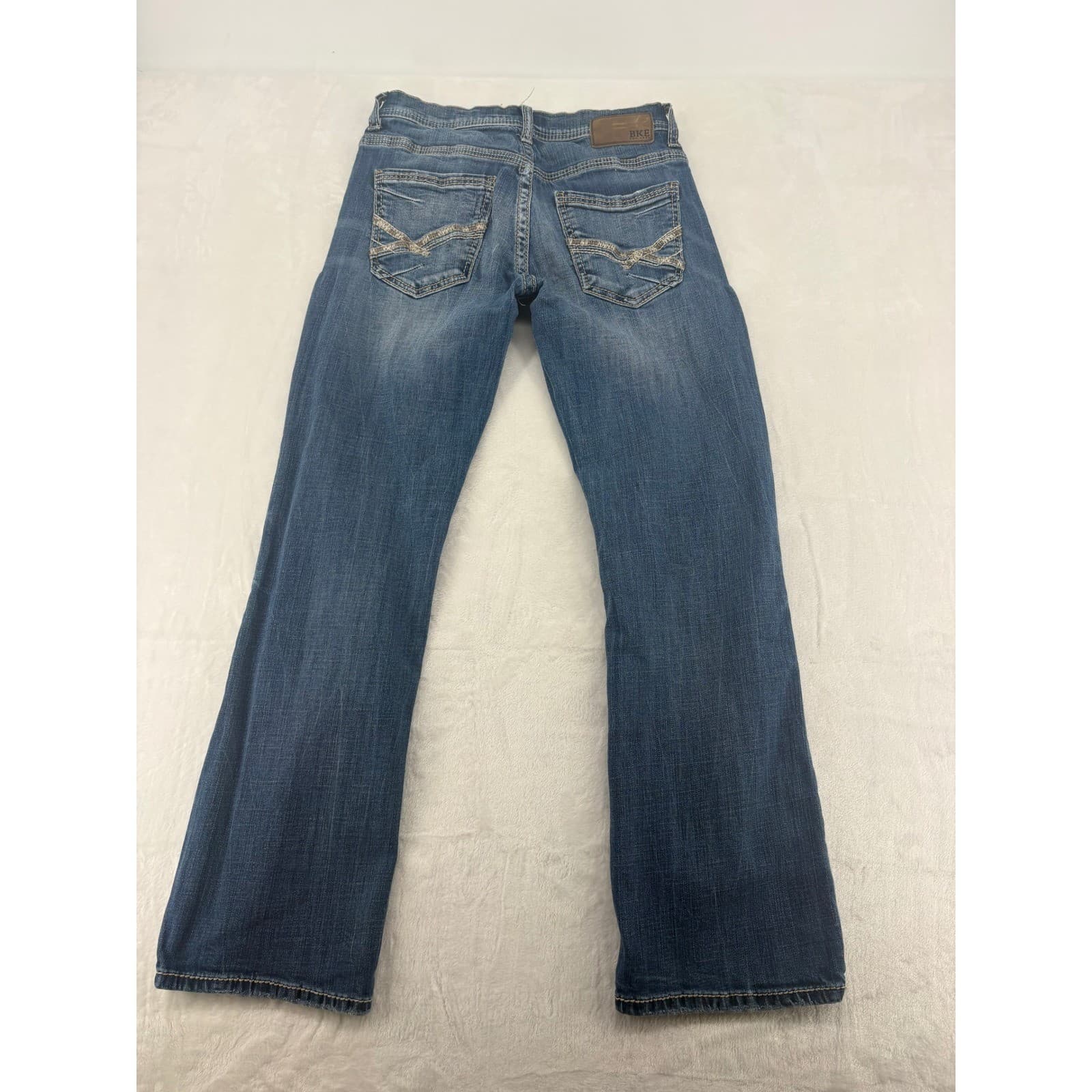 BKE Aiden Jeans Mens 29x30 Straight Leg Blue Medium Wash Heavy Stitching - Thumbnail 10