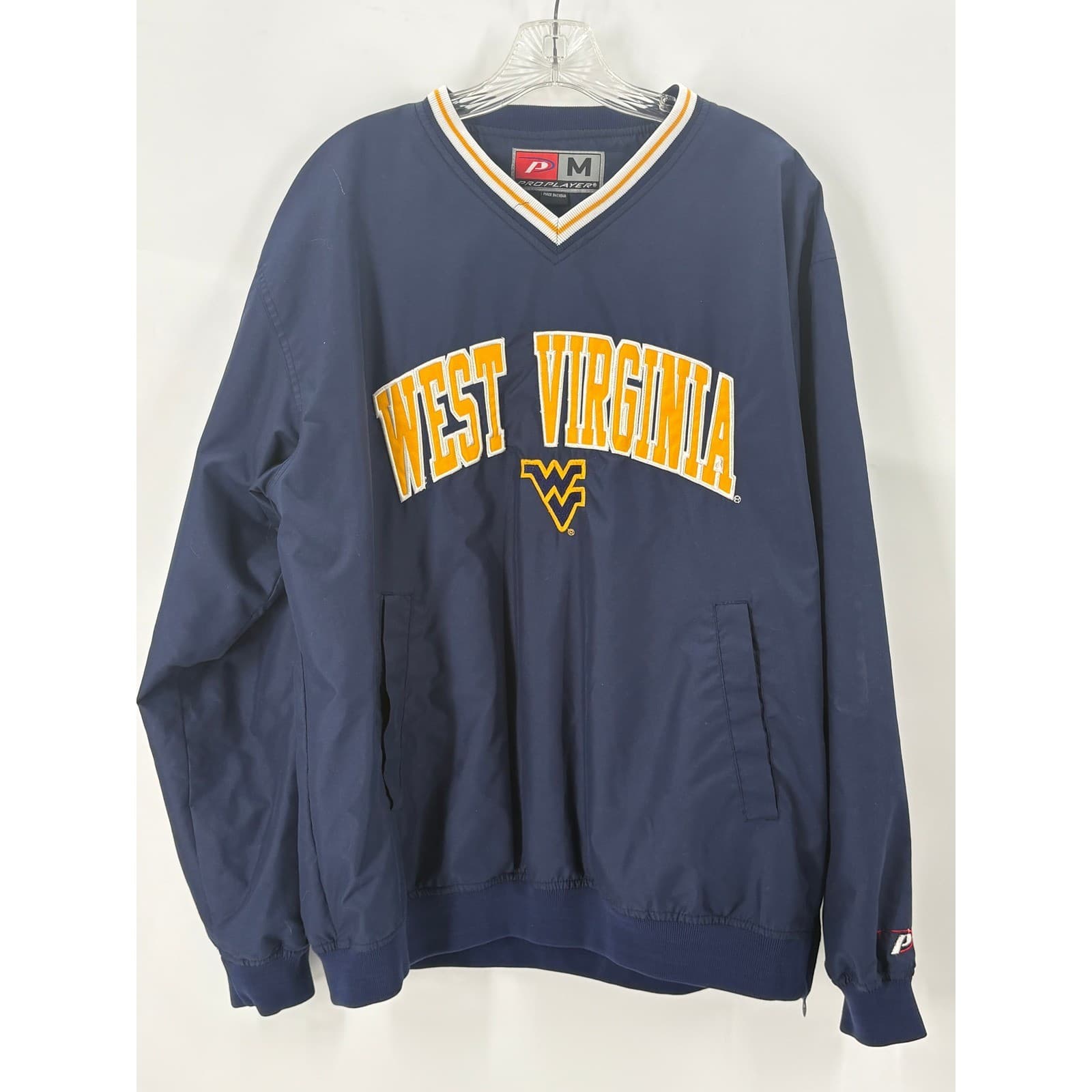 Pro Player West Virginia Mountaineers Pullover Windbreaker Jacket Men's Size M - Thumbnail 2