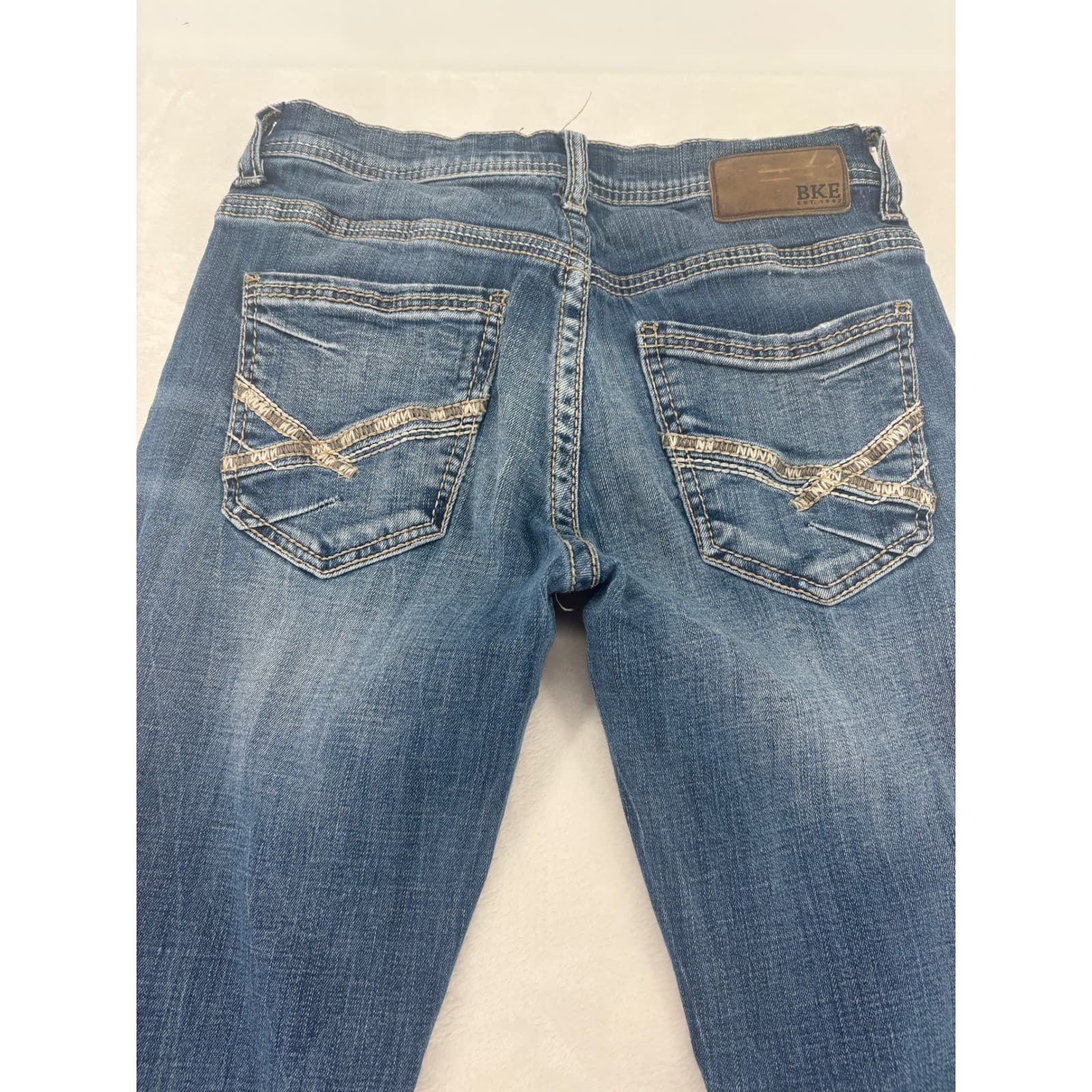 BKE Aiden Jeans Mens 29x30 Straight Leg Blue Medium Wash Heavy Stitching - Thumbnail 11
