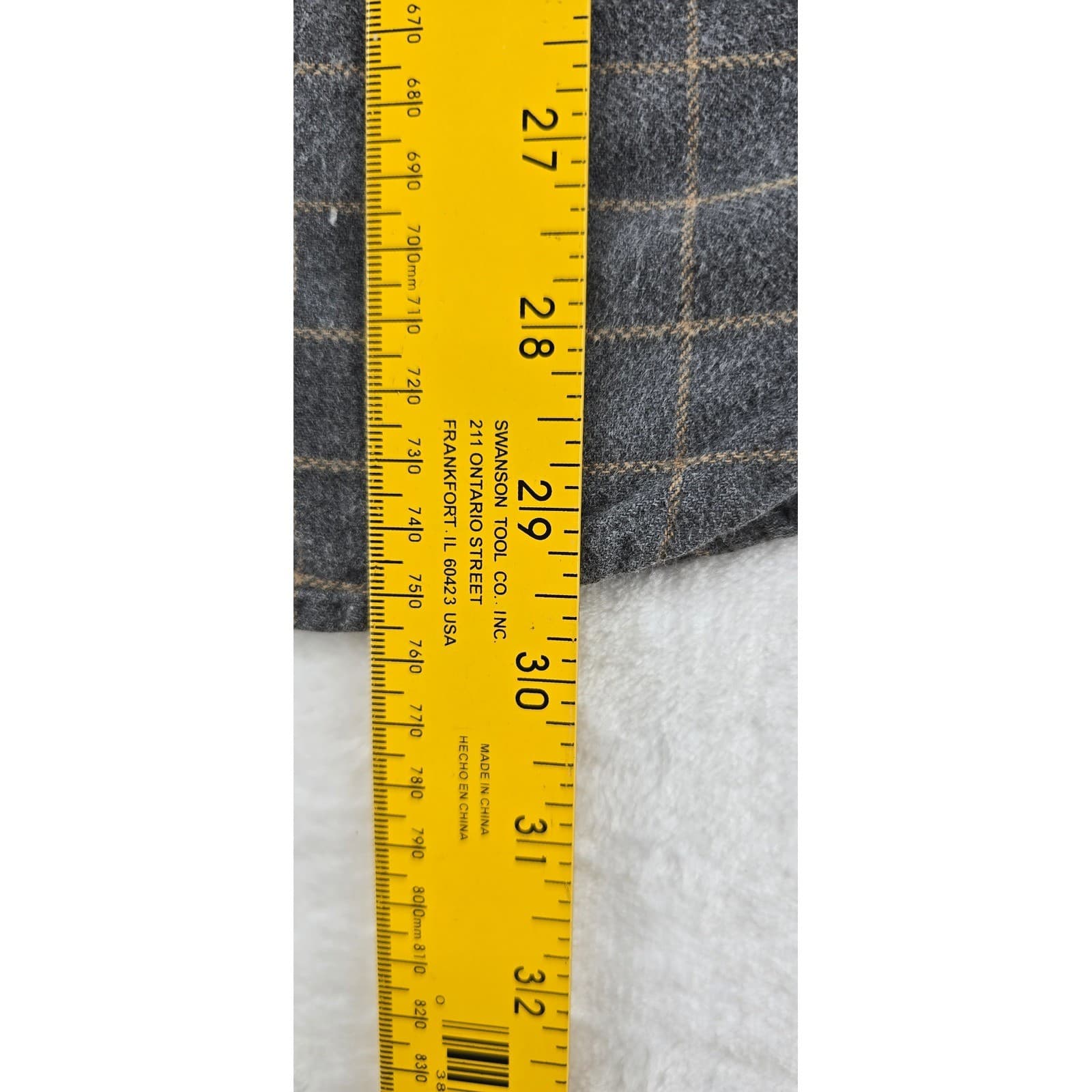 Lands End Button Down Womens M Shirt Grey Plaid Flannel Long Sleeve - Thumbnail 5