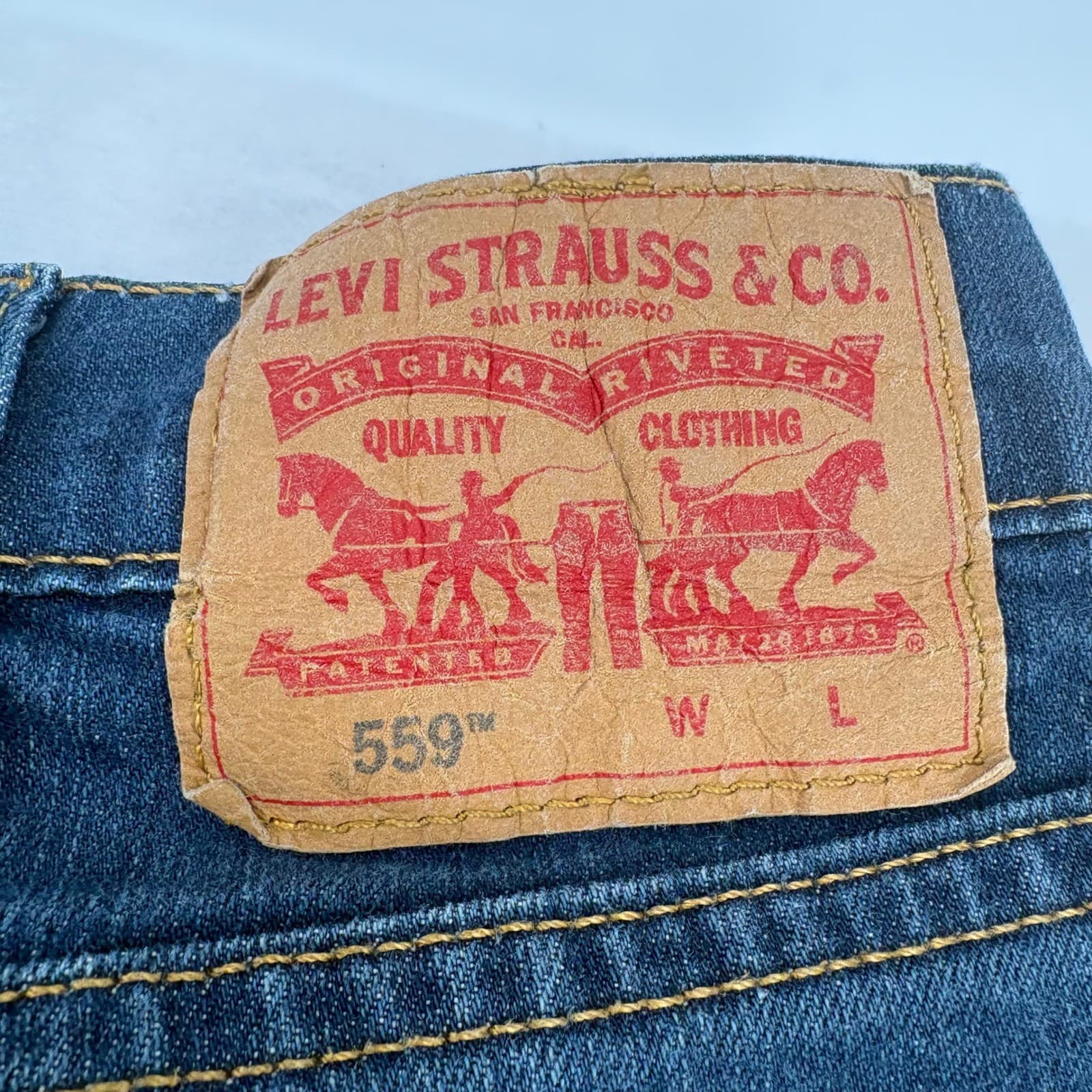 Levi's 559 Jeans Mens 42x32 Relaxed Straight Blue Denim Pants - Thumbnail 8