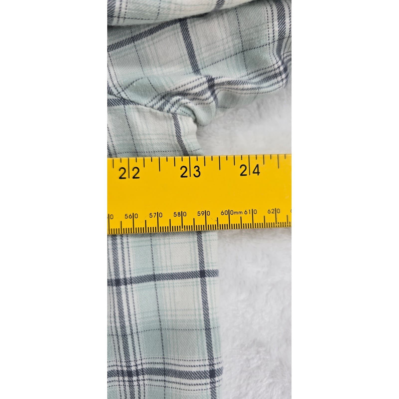 Loft Blouse Womens XLP Top Green Plaid Cotton Pleated Yoke Long Sleeve 6532 - Thumbnail 4