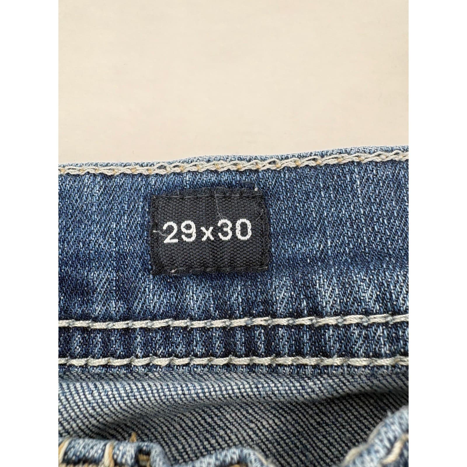 BKE Aiden Jeans Mens 29x30 Straight Leg Blue Medium Wash Heavy Stitching - Thumbnail 3
