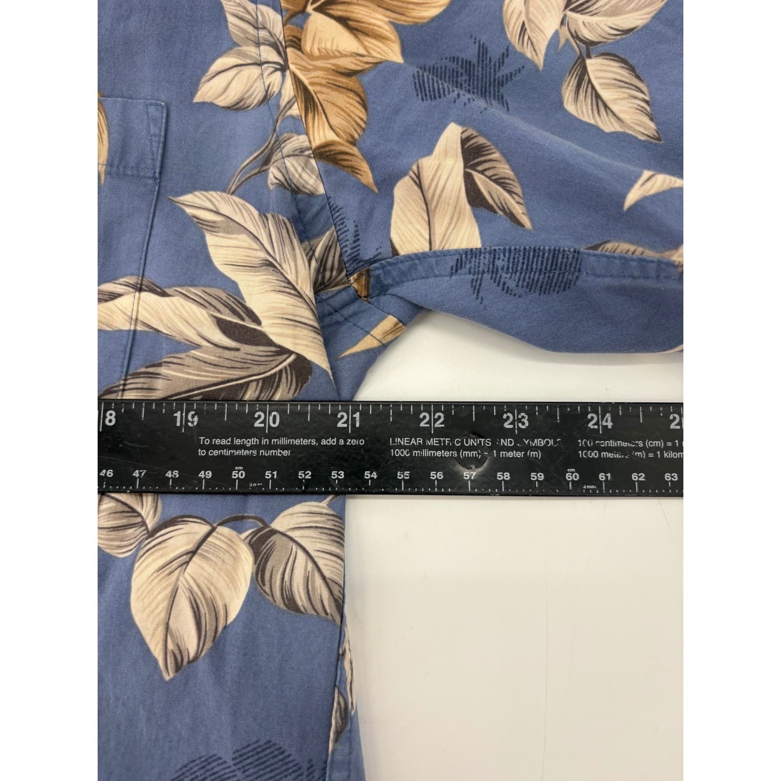 Pierre Cardin Men's Blue Floral Short Sleeve Button Up Shirt Size M - Thumbnail 6