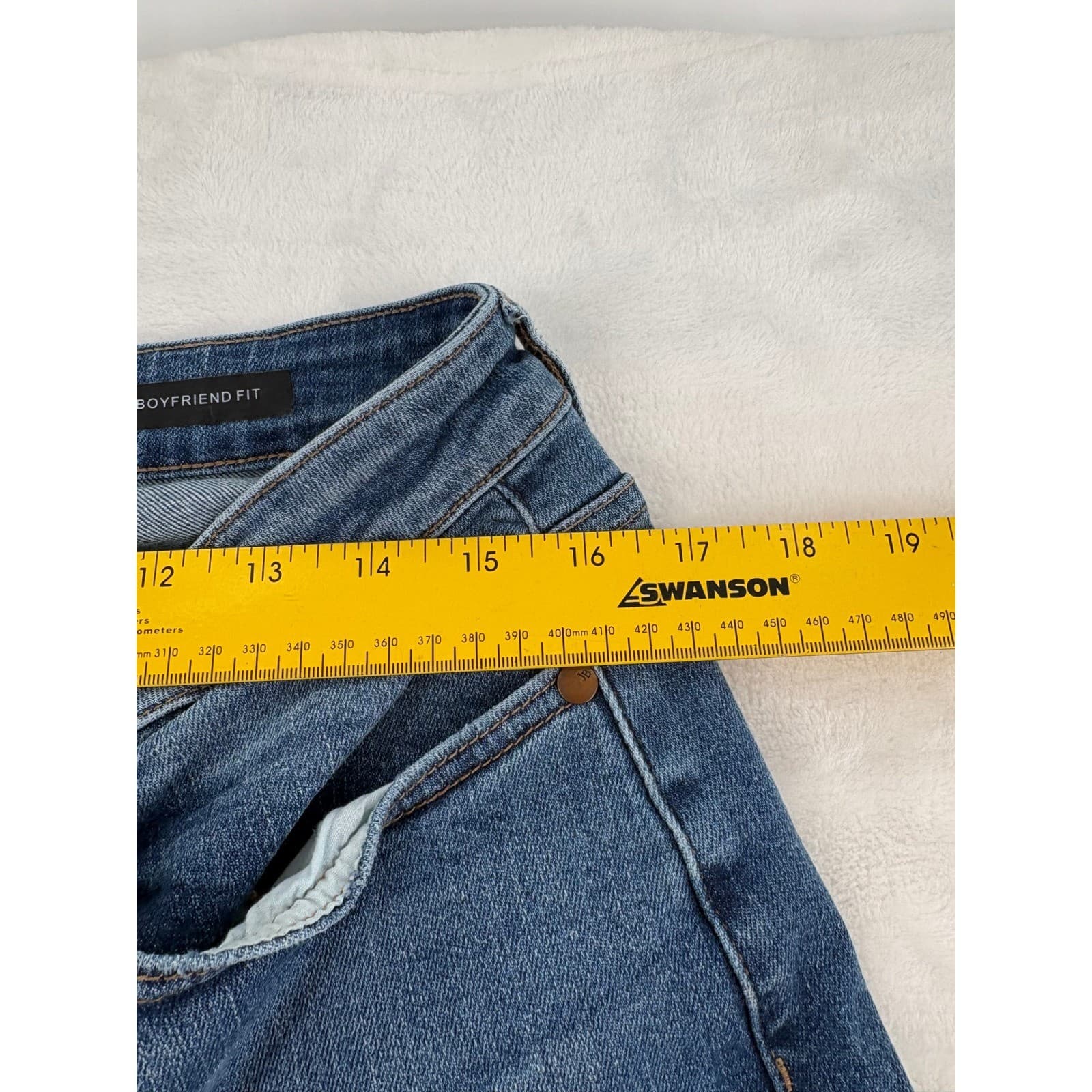Judy Blue Boyfriend Jeans Womens 13/31 Denim Blue Mid Rise Stretch 1000844781 - Thumbnail 4