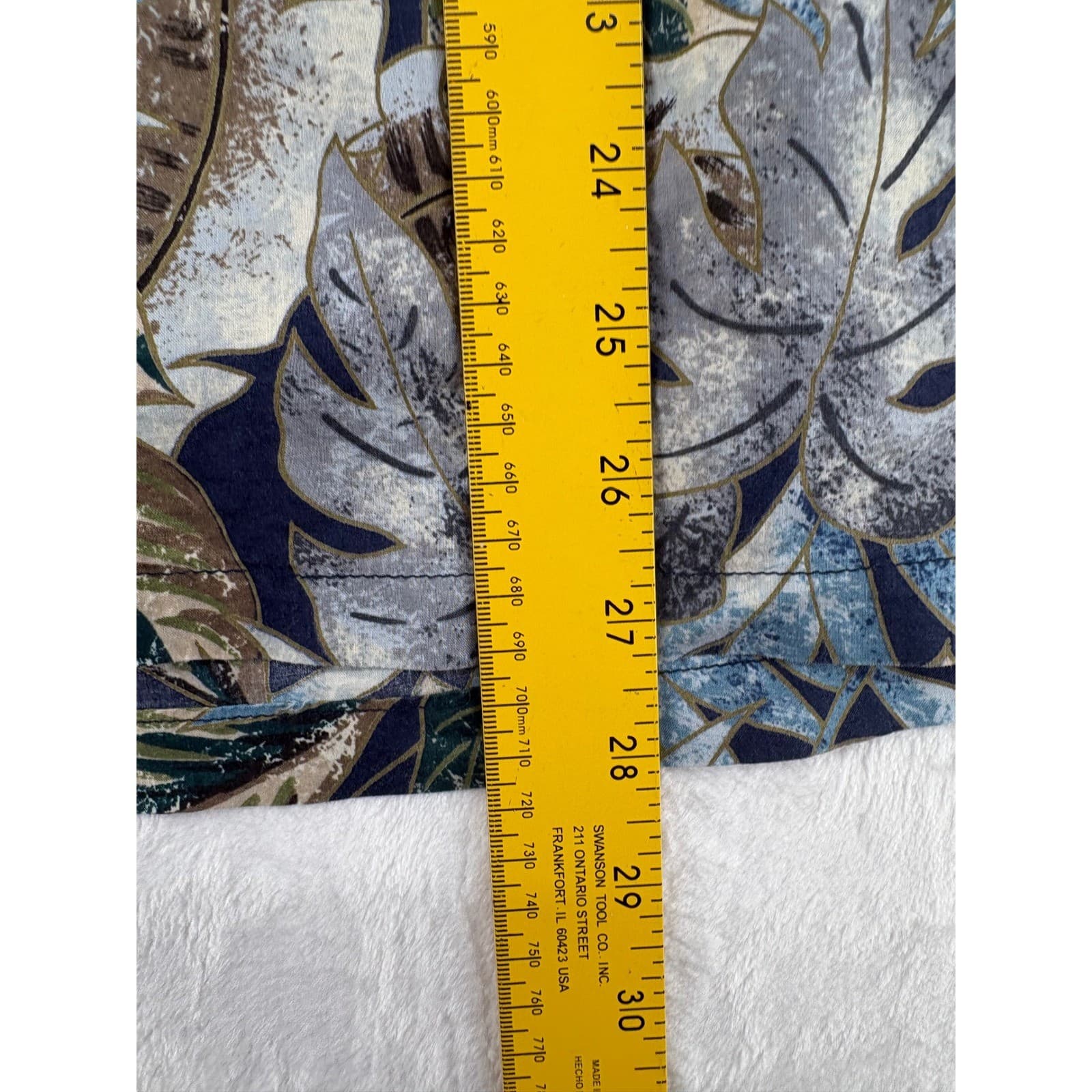 Tori Richard Polo Mens Large Shirt Navy Blue Tropical Leaf Floral Short Sleeve L - Thumbnail 4