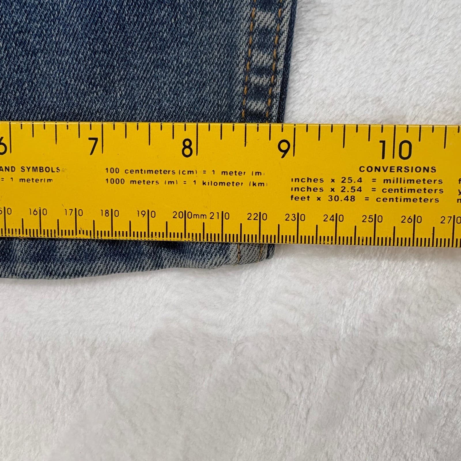 Levi's 506 Straight Mens 38x30 Jeans Blue Denim Classic Fit 5-Pocket Regular - Thumbnail 4