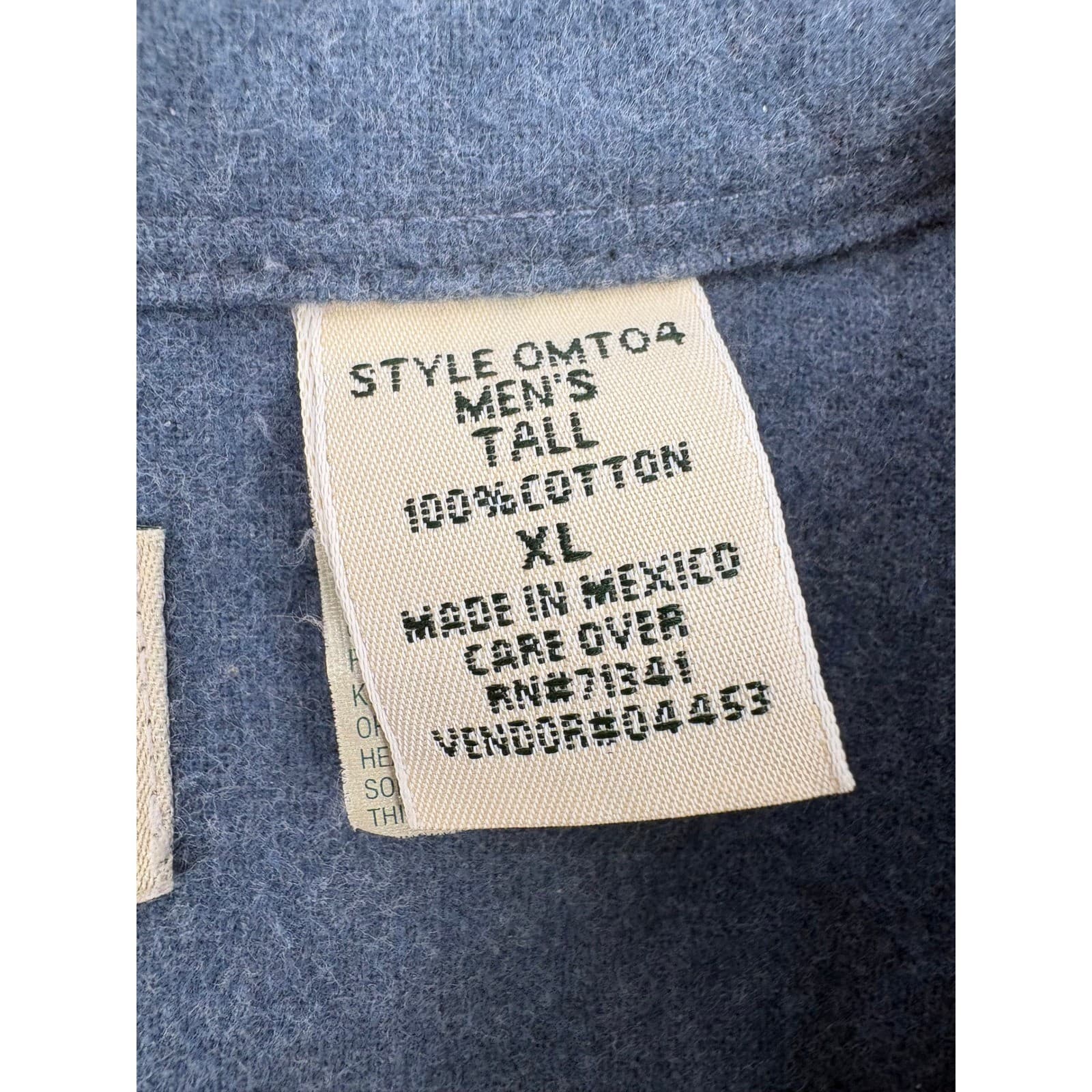 LL Bean Mens Tall XL Blue Flannel Shirt Button Down Long Sleeve Work 0MT04 - Thumbnail 5