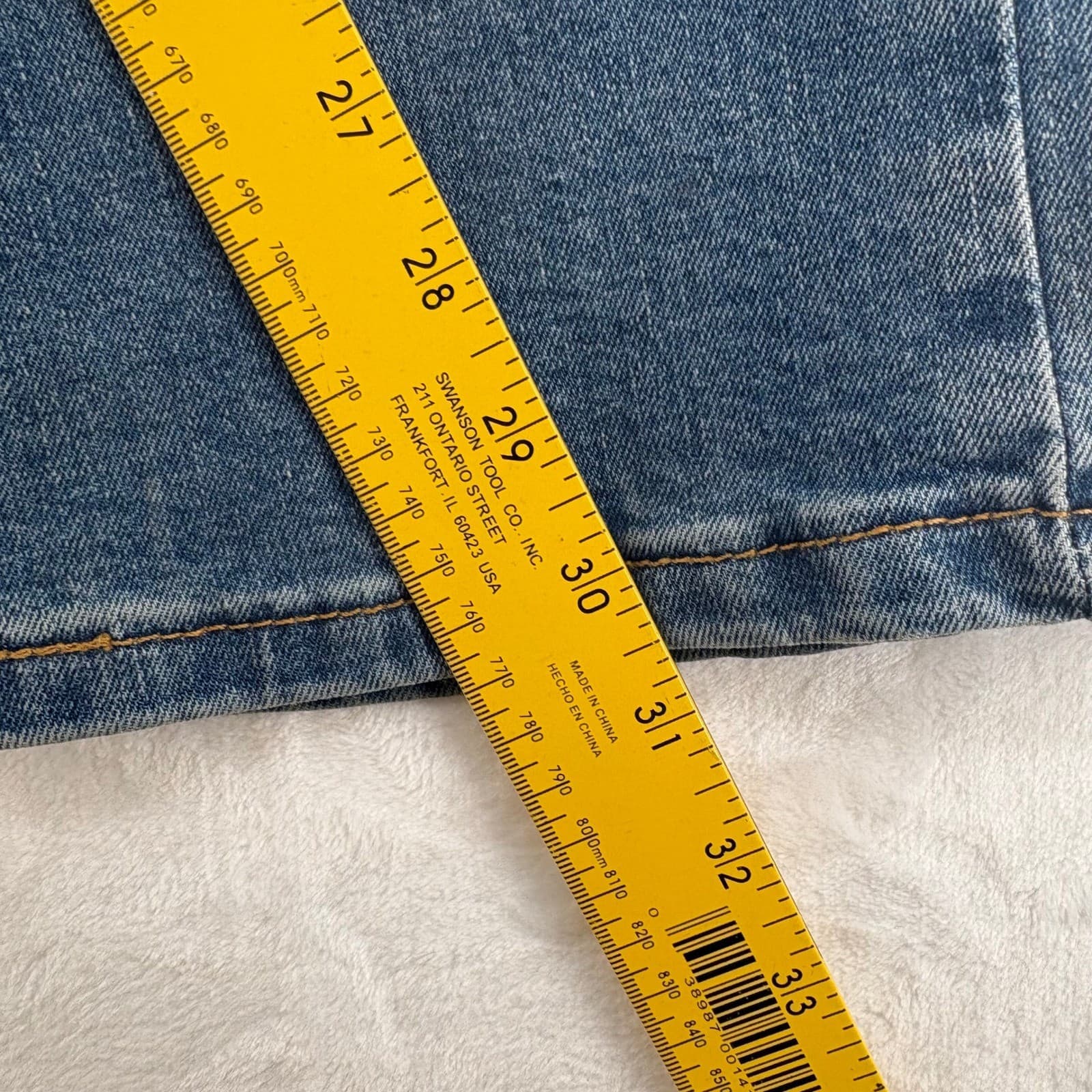 Levi's 506 Straight Mens 38x30 Jeans Blue Denim Classic Fit 5-Pocket Regular - Thumbnail 3