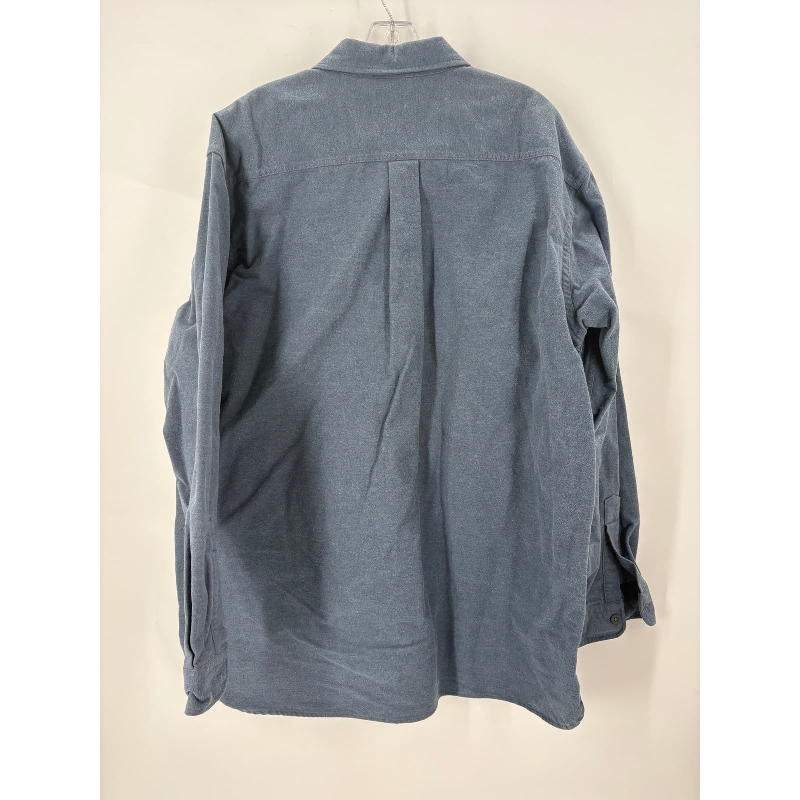 LL Bean Mens Tall XL Blue Flannel Shirt Button Down Long Sleeve Work 0MT04 - Thumbnail 4