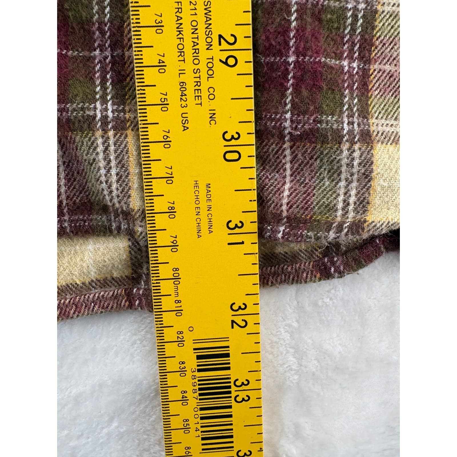 L.L. Bean Flannel Mens XL Regular Shirt Burgundy Plaid Cotton Button Down LS - Thumbnail 4