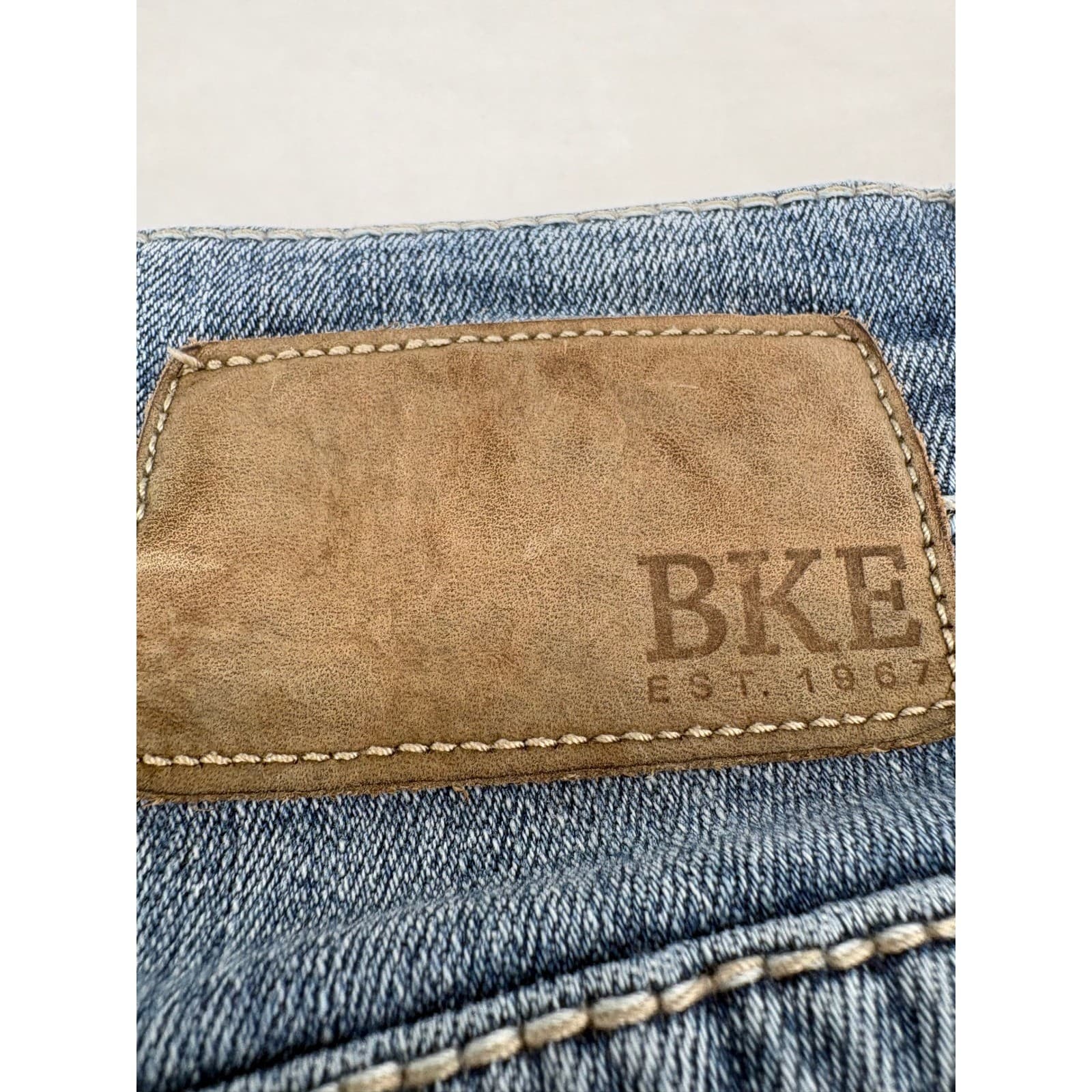 BKE Aiden Jeans Mens 29x30 Straight Blue Distressed Denim Pants - Thumbnail 10